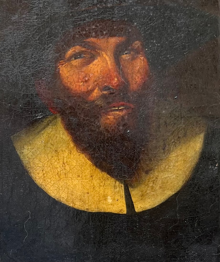 17th Century Flemish Tronie Portrait Oil on Canvas. Monogrammed - 7