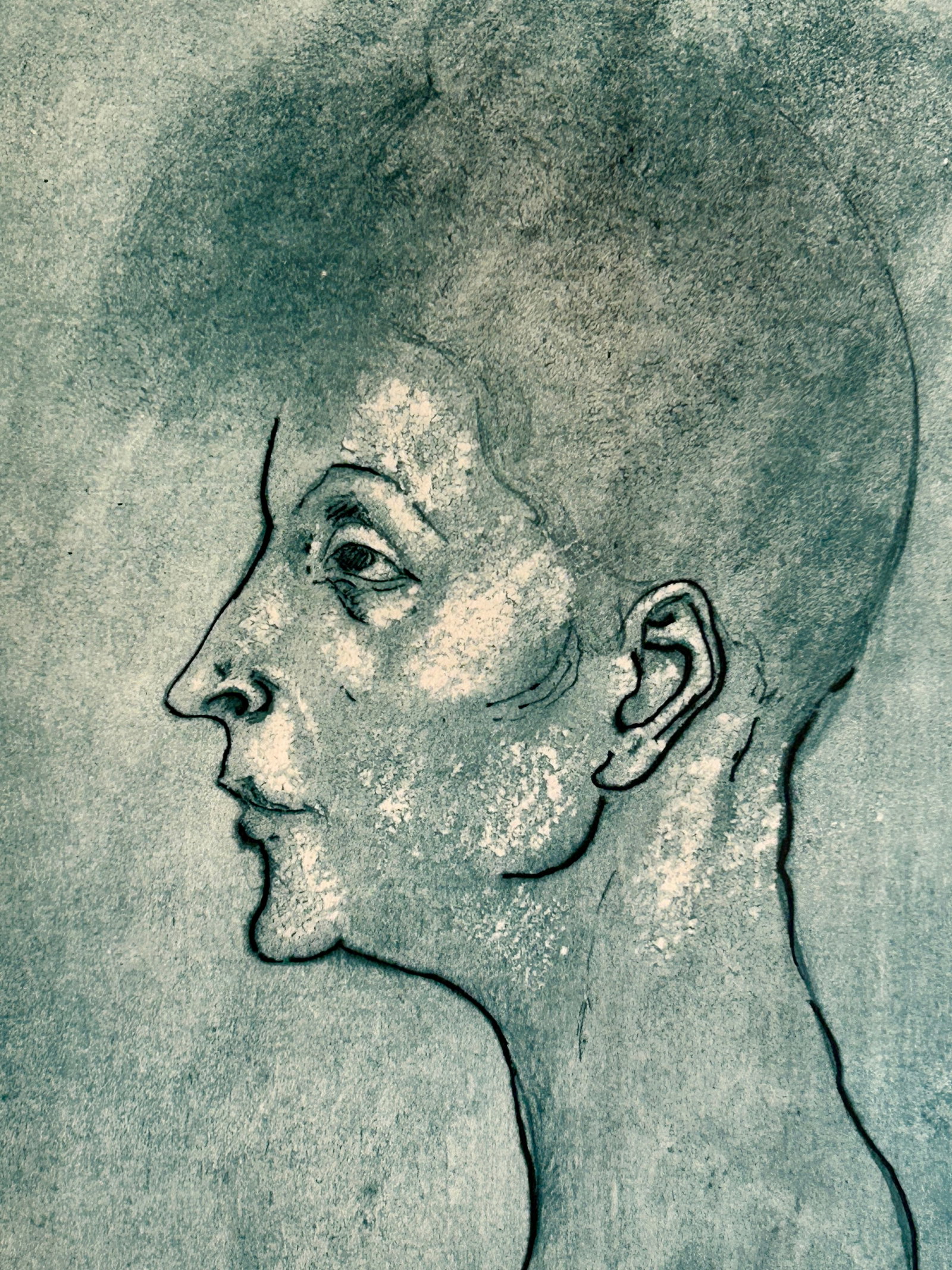 Pablo Picasso Head of a Woman Blue Period Portrait Signed Original Print - 3