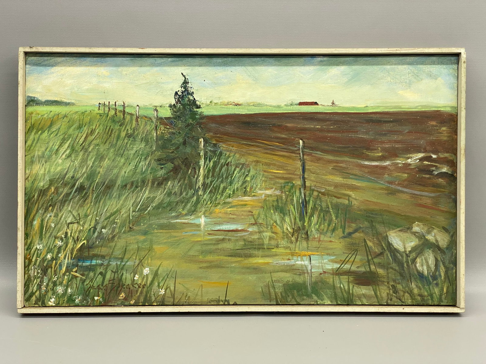 1960s Spring Plowing Martha's Vineyard Painting by Jean Spencer - 2
