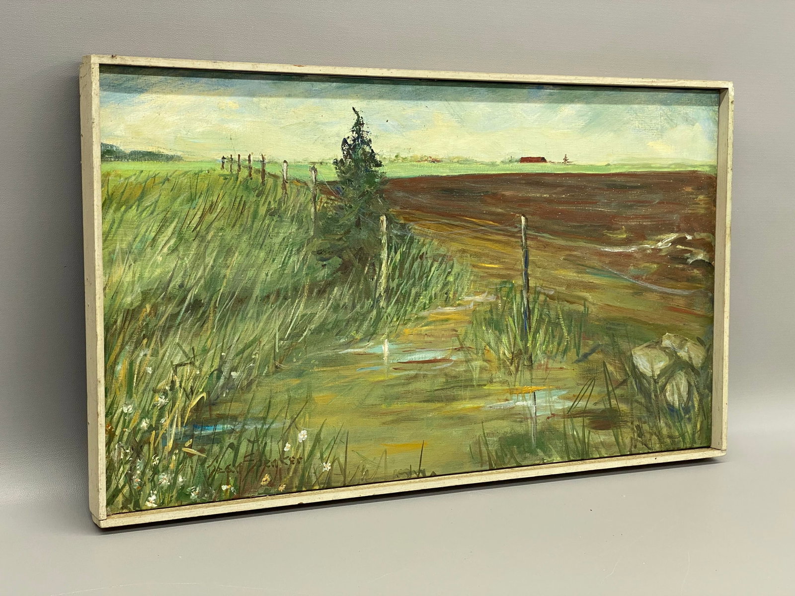 1960s Spring Plowing Martha's Vineyard Painting by Jean Spencer - 3
