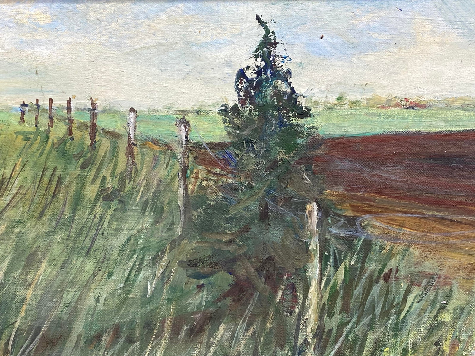 1960s Spring Plowing Martha's Vineyard Painting by Jean Spencer - 5