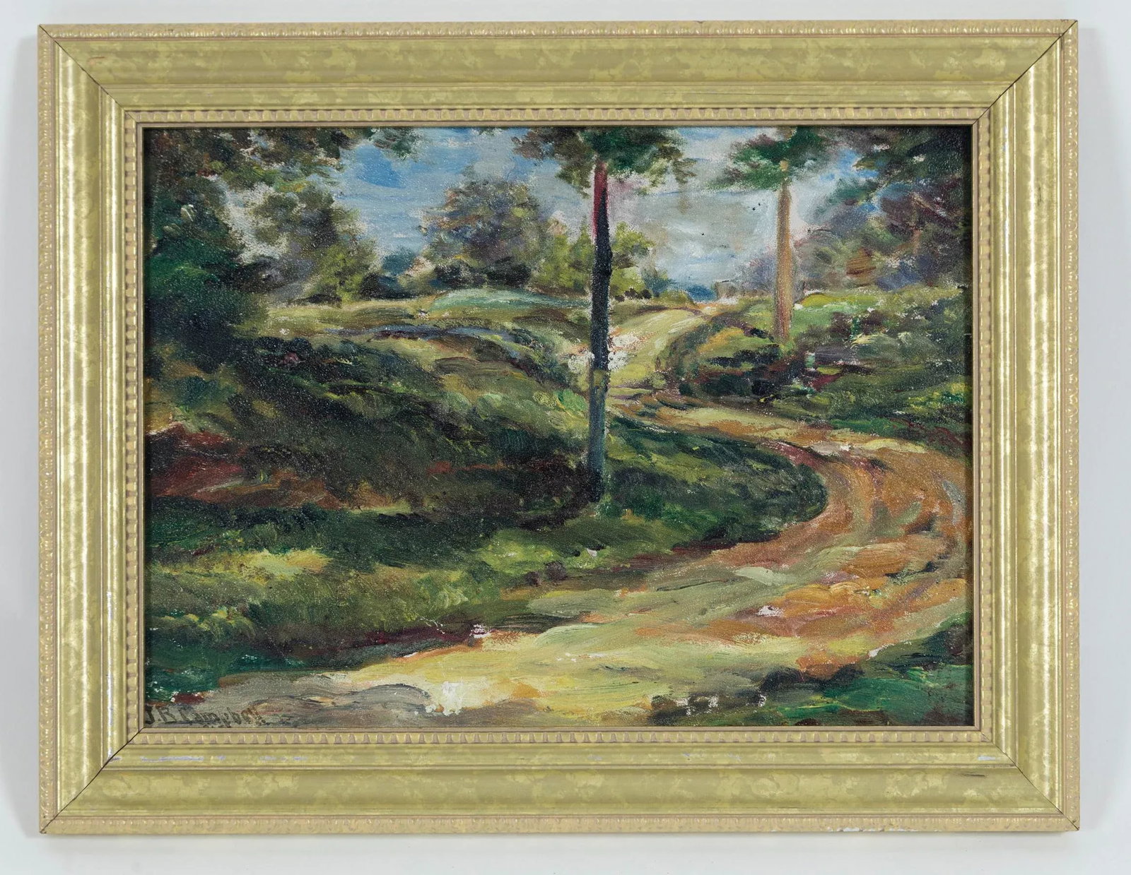 American School Oil on Board Landscape Painting, 19th Century - 7