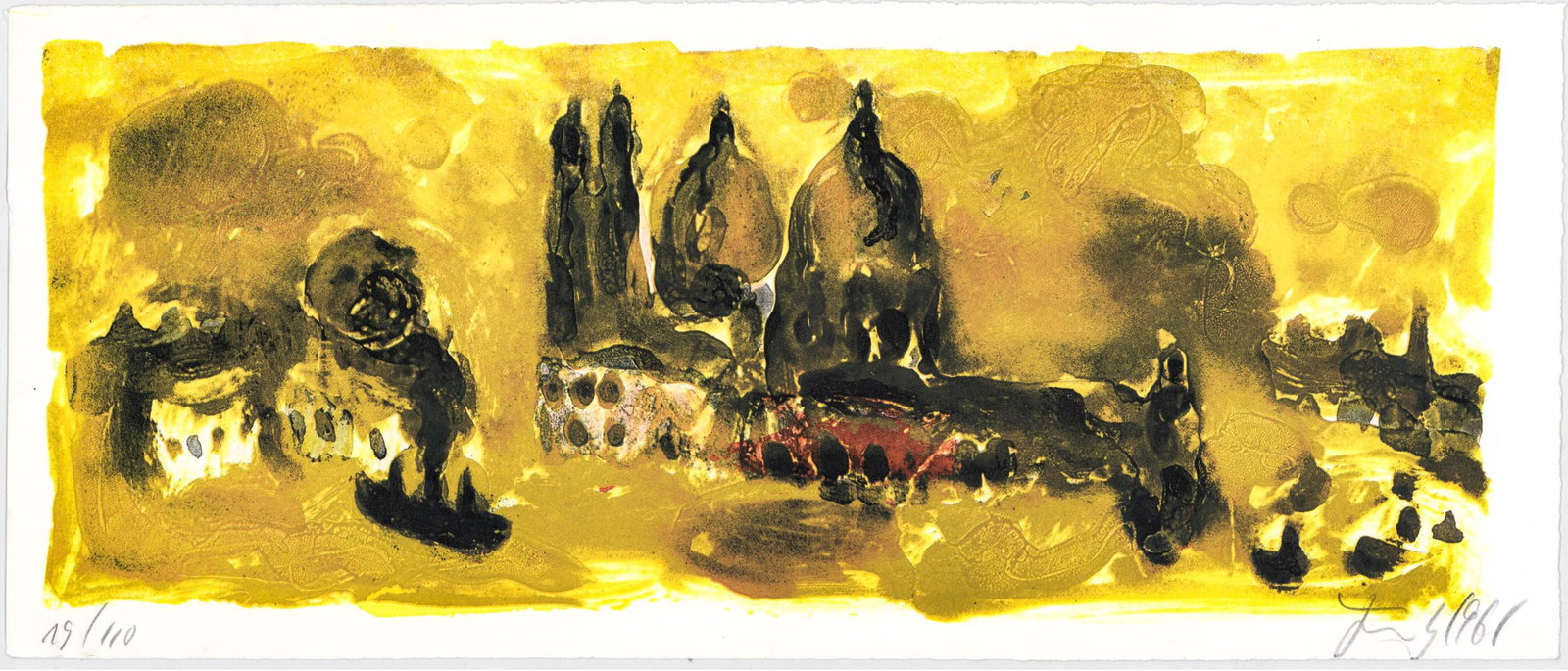 1968 Christian Kruck Cloudy Skyline Lithograph - 2