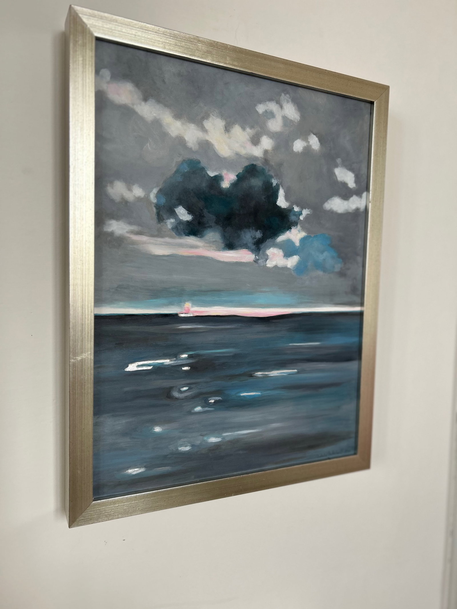Dark Sky and Pink Light Contemporary Oil Painting by Natalie Mitchell - 2