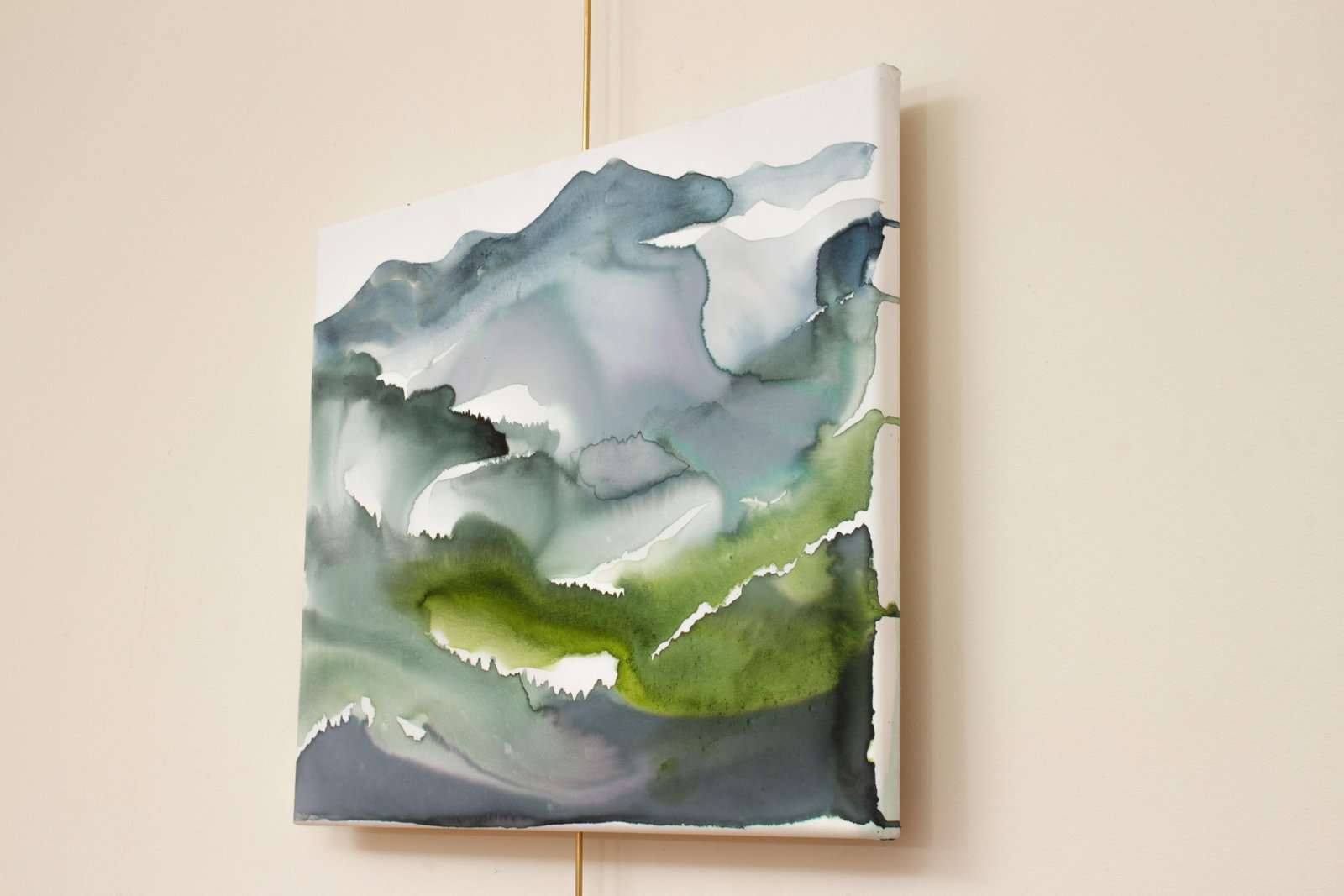 "Mountainscape No .10" Contemporary Original Abstract Mountain Landscape Watercolor Painting on Canv - 3