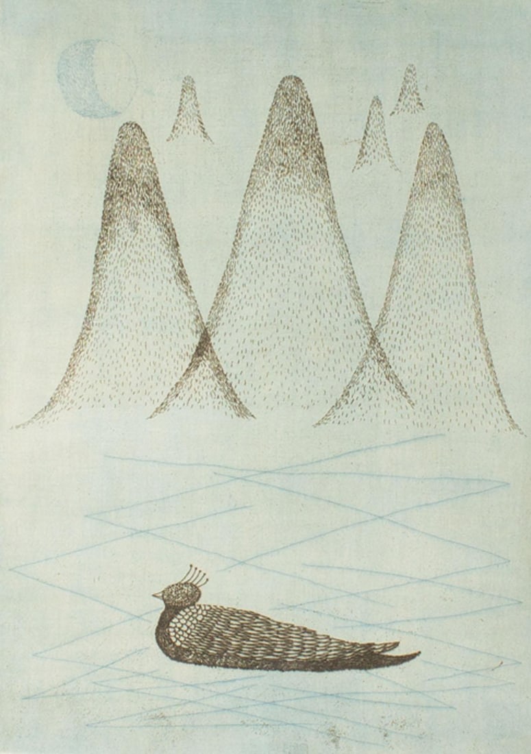 Etching of a Bird by Keiko Minami - 2