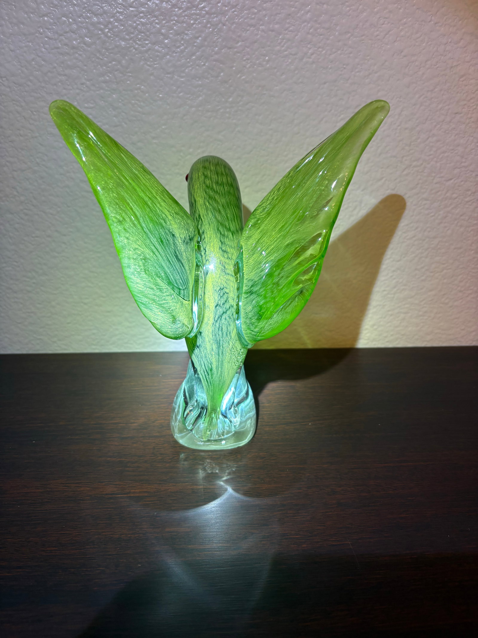 Vivid Murano Multi-Green Color With Red Beak Macaw Bird - 2