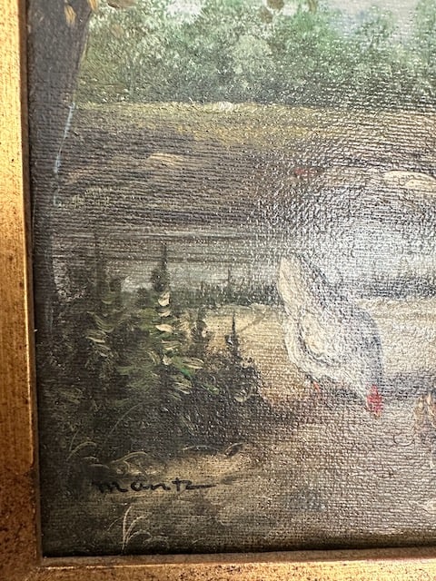 1990s Barnyard Landscape Painting, Framed - 7