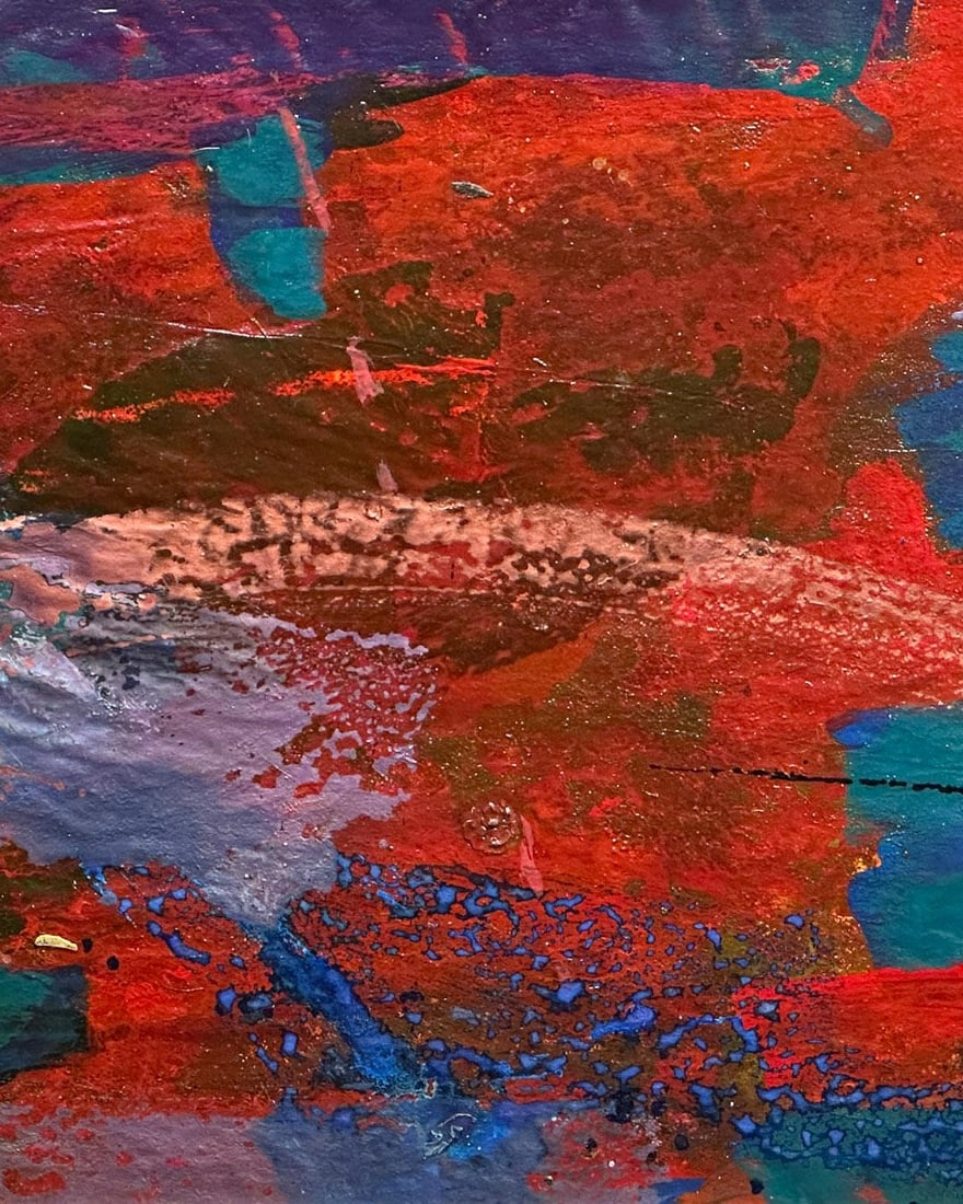 Mid 20th Century Daniel Buckler Original Abstract Painting 22 X 16 - 2