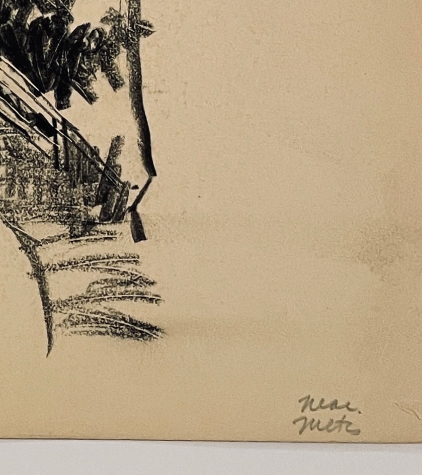 Norman Kent Mentz New York Covered Bridge Drawing - 3
