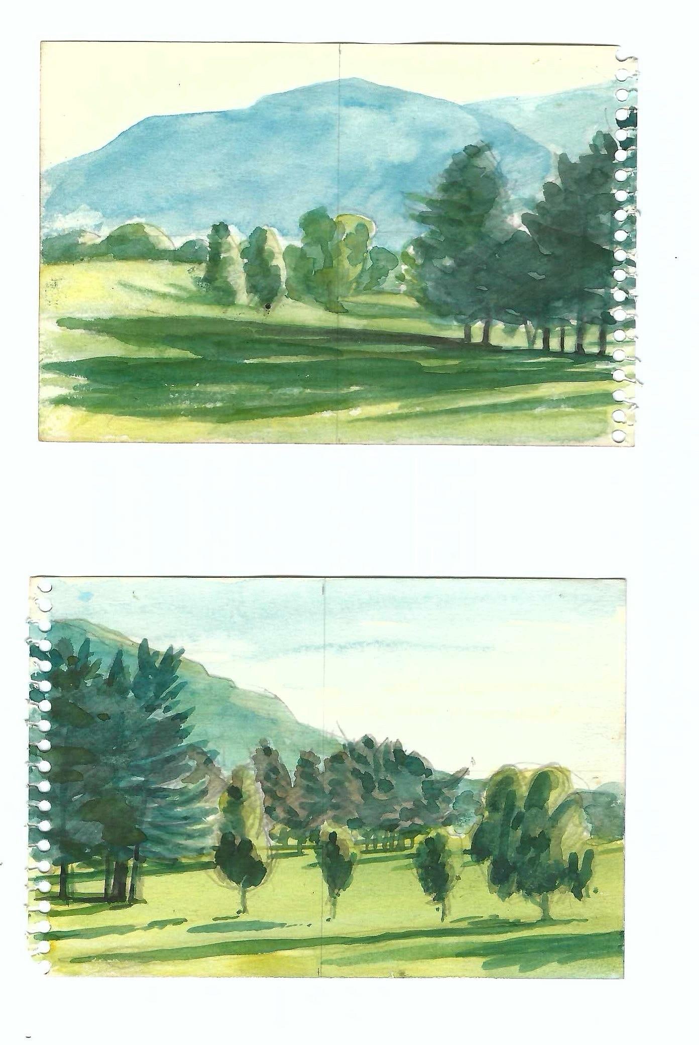 Robert Angeloch Diptych Landscape Painting - Set of Two - 4