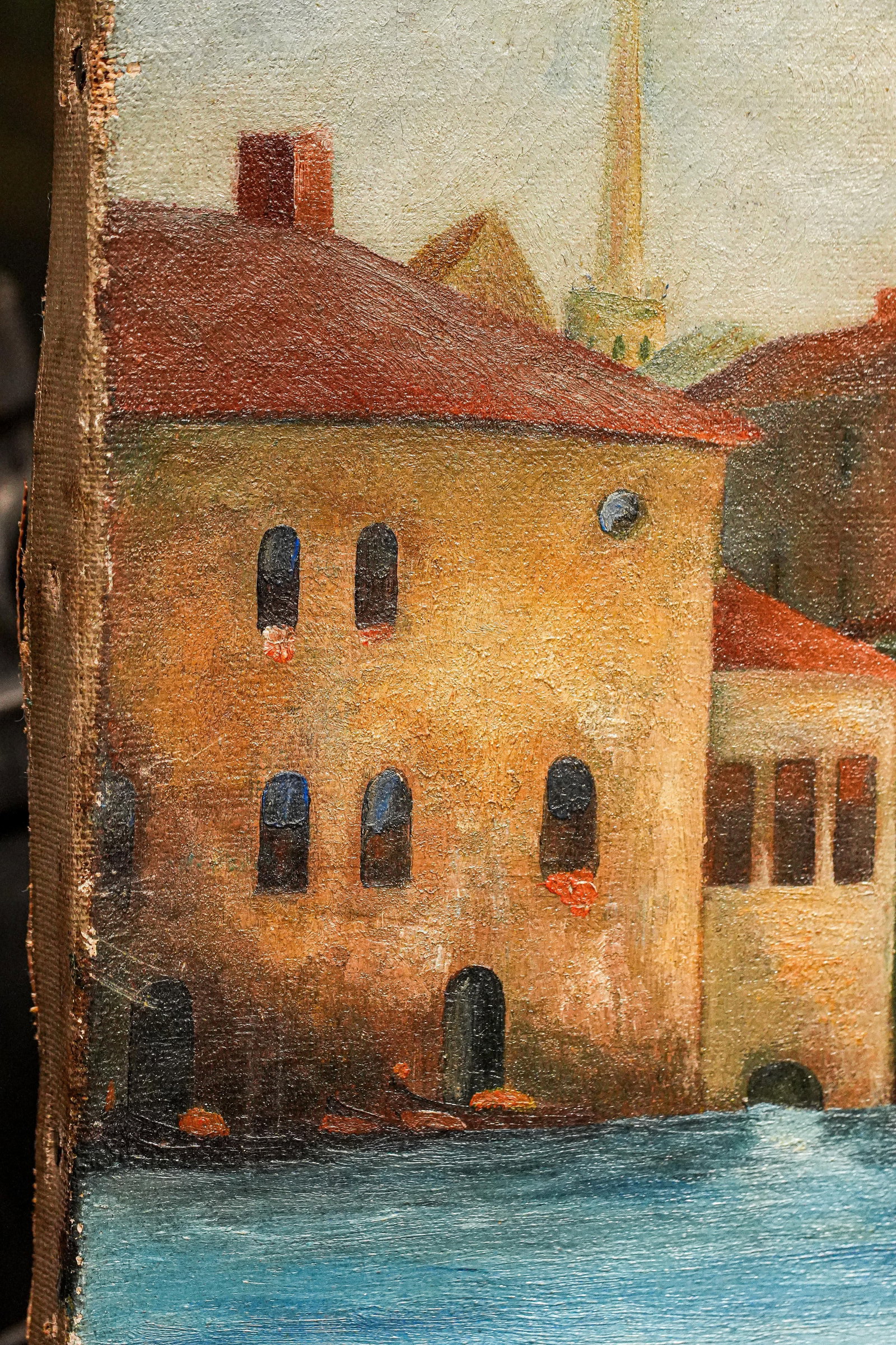 Colorful Mediterranean Coast Landscape Antique Oil Painting Home Wall Decor Grand Tour Travel - 6