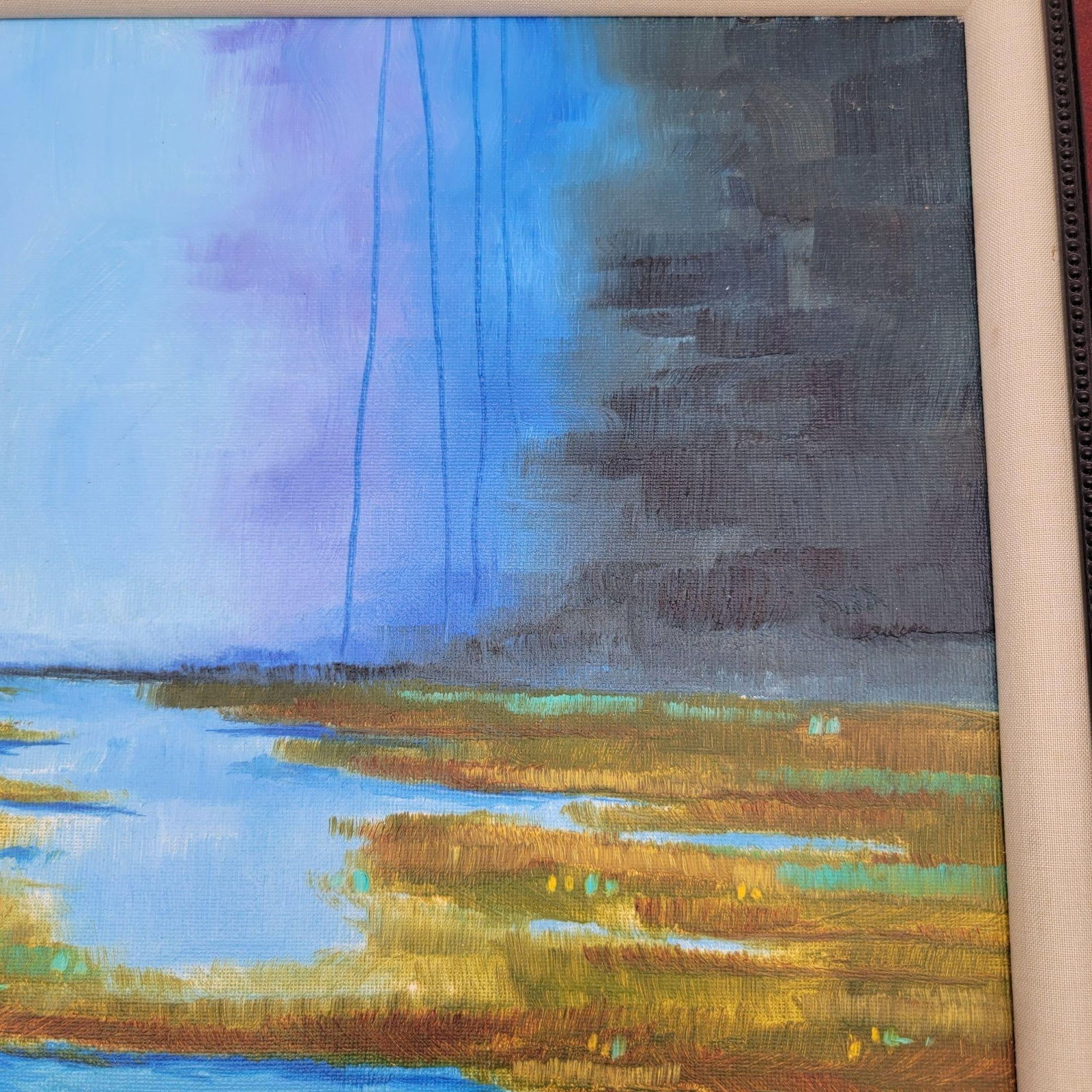 1970s Original Abstract Landscape Waterfall Painting by Jose Trujillo - 2