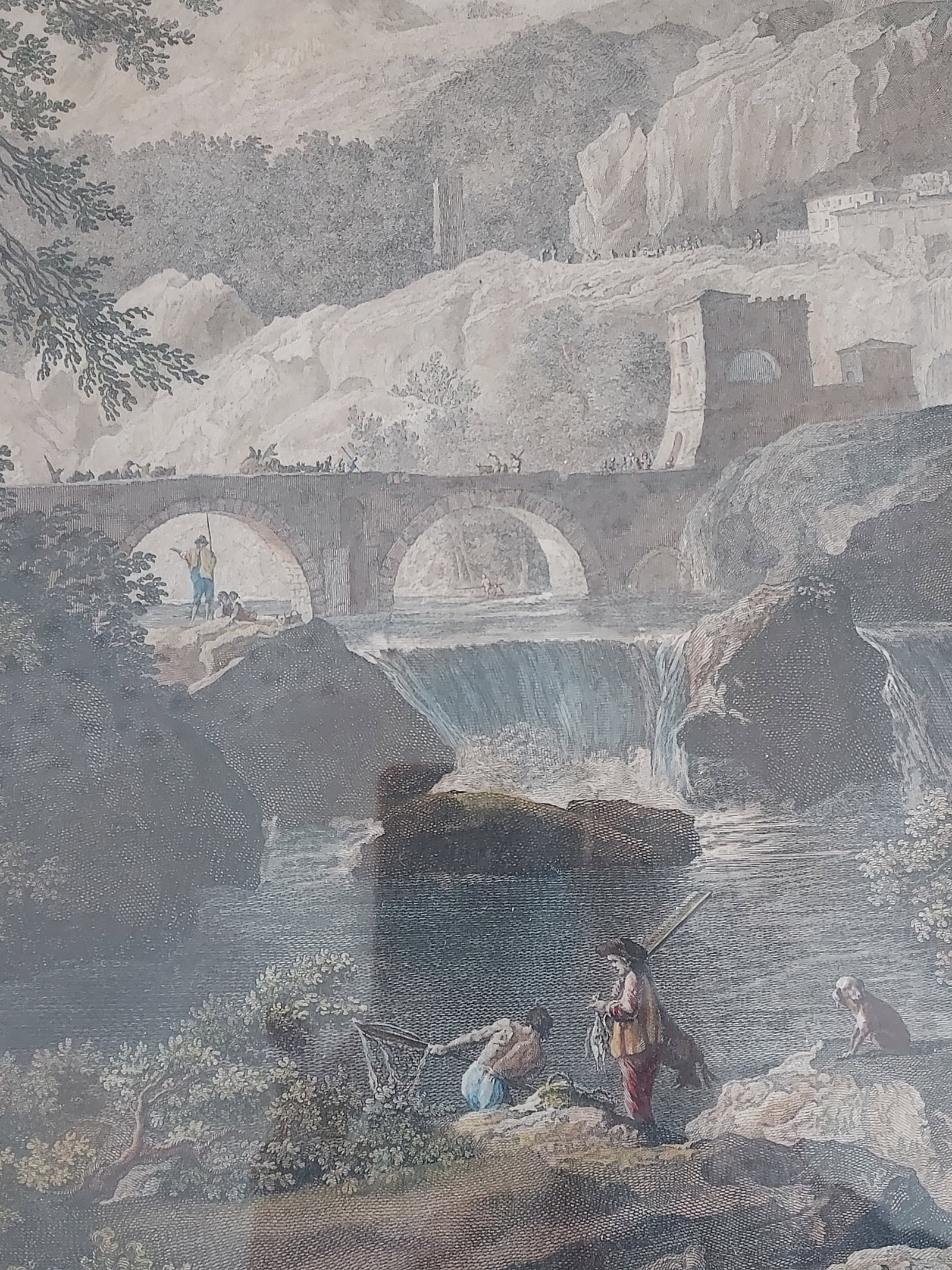 Framed Mezzotint of Etching by Jean Claude Vernet "View of the Alps, View of the Apennines" Antique - 4
