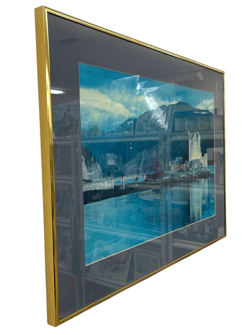 Vintage Framed Landscape Photograph of Castle - 2
