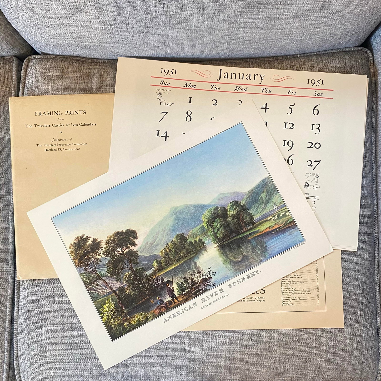 1951 Travelers Currier & Ives Framing Prints - Vintage Americana Art Set - Set of 12 - 2
