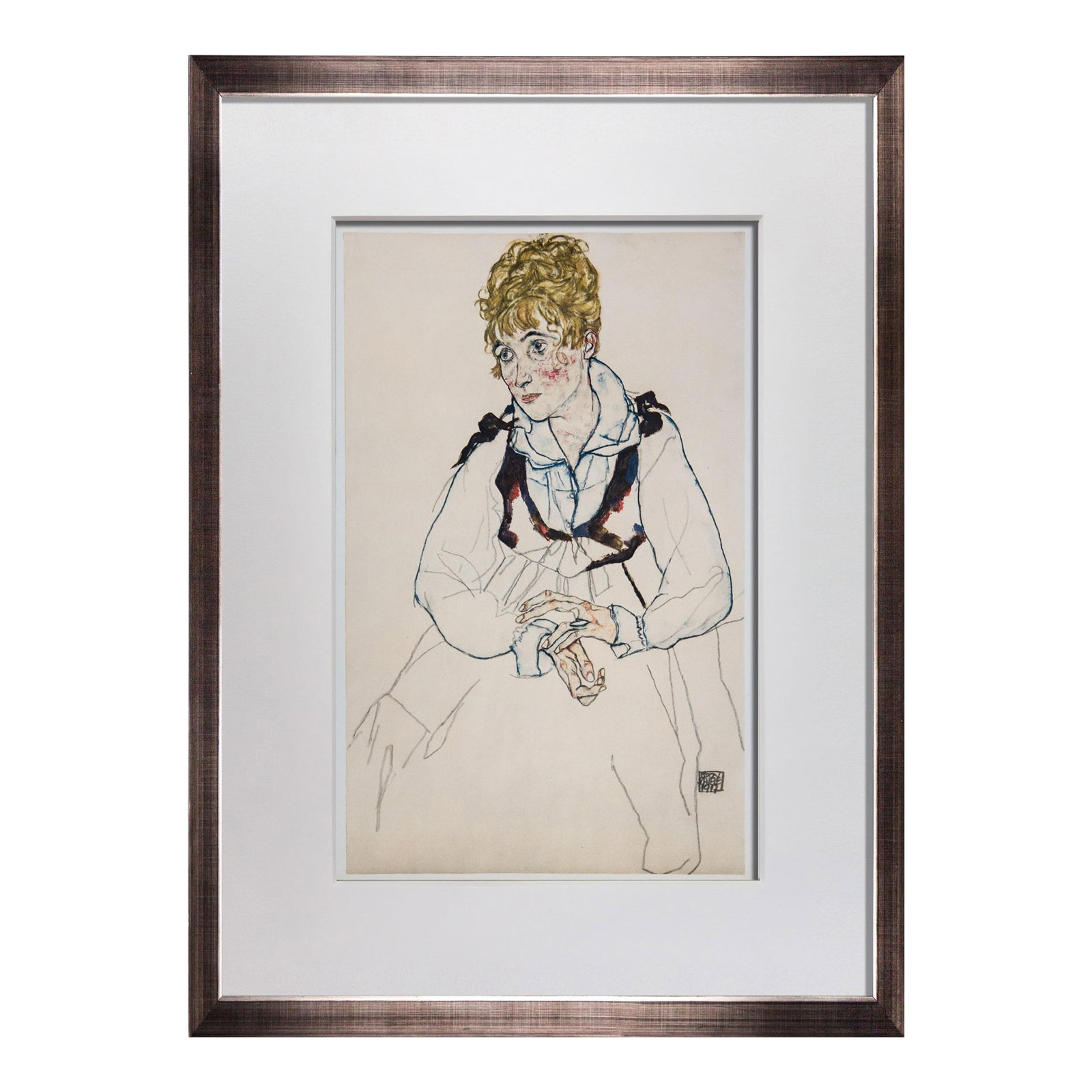 Egon Schiele Lithograph "The Artist's Wife", Signed, Limited Edition (1 of 5)