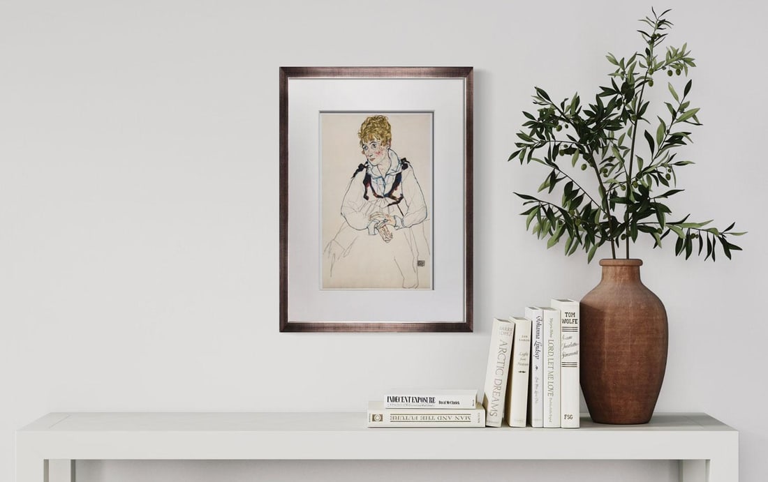 Egon Schiele Lithograph "The Artist's Wife", Signed, Limited Edition - 2