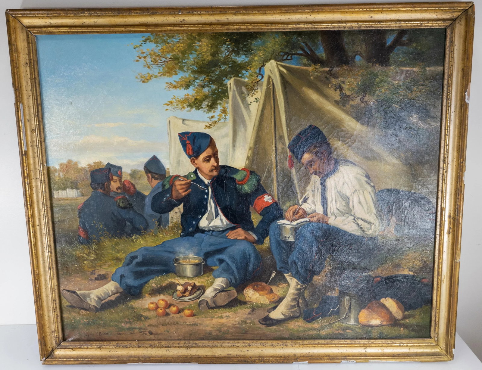 Oil on Canvas Painting of Franco-Prussian War by Auguste Bachelin - 13
