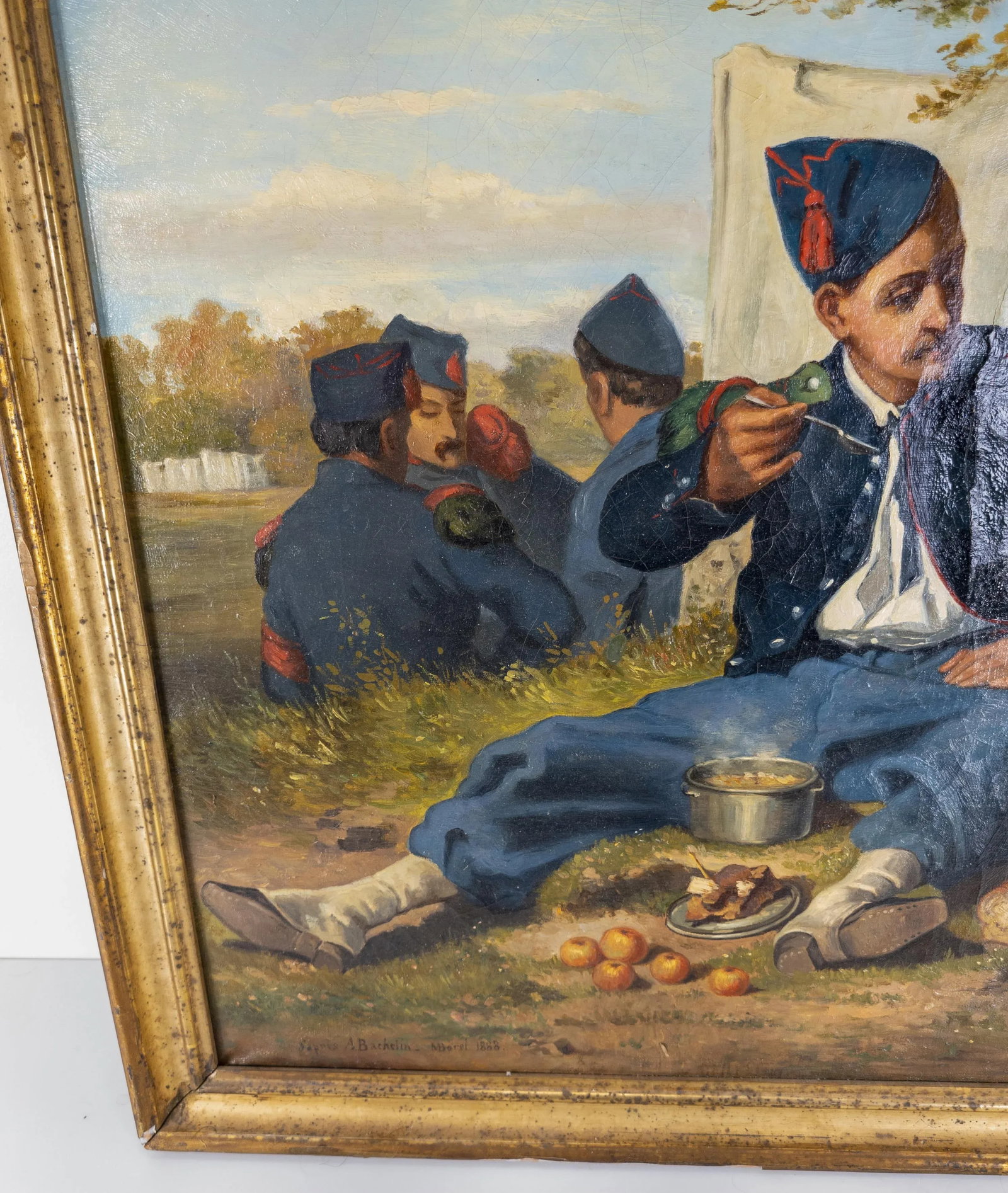 Oil on Canvas Painting of Franco-Prussian War by Auguste Bachelin - 5