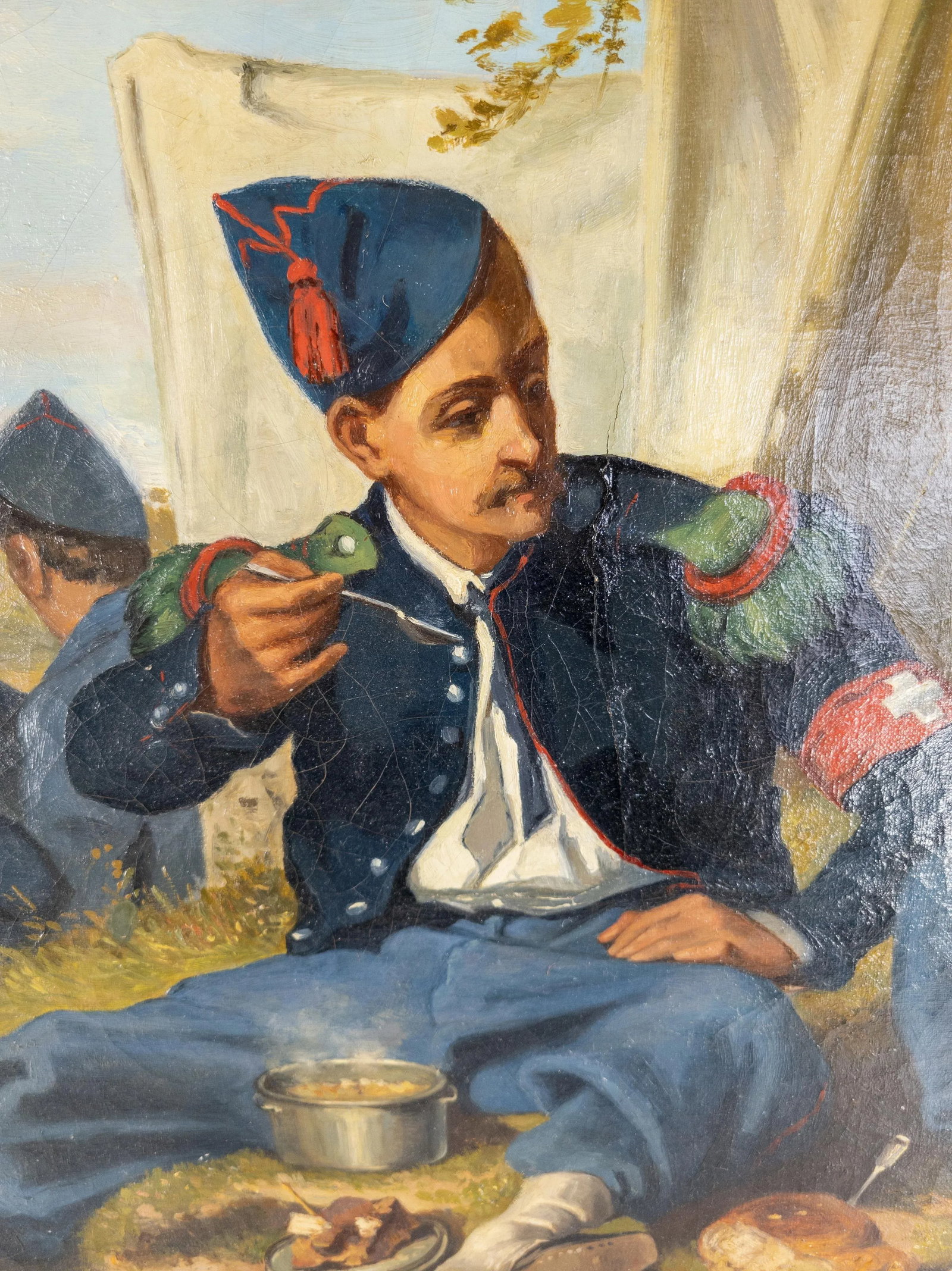 Oil on Canvas Painting of Franco-Prussian War by Auguste Bachelin - 6