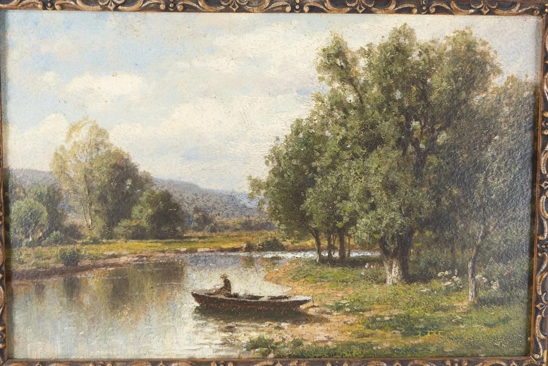 American School Oil Landscape Painting - 2
