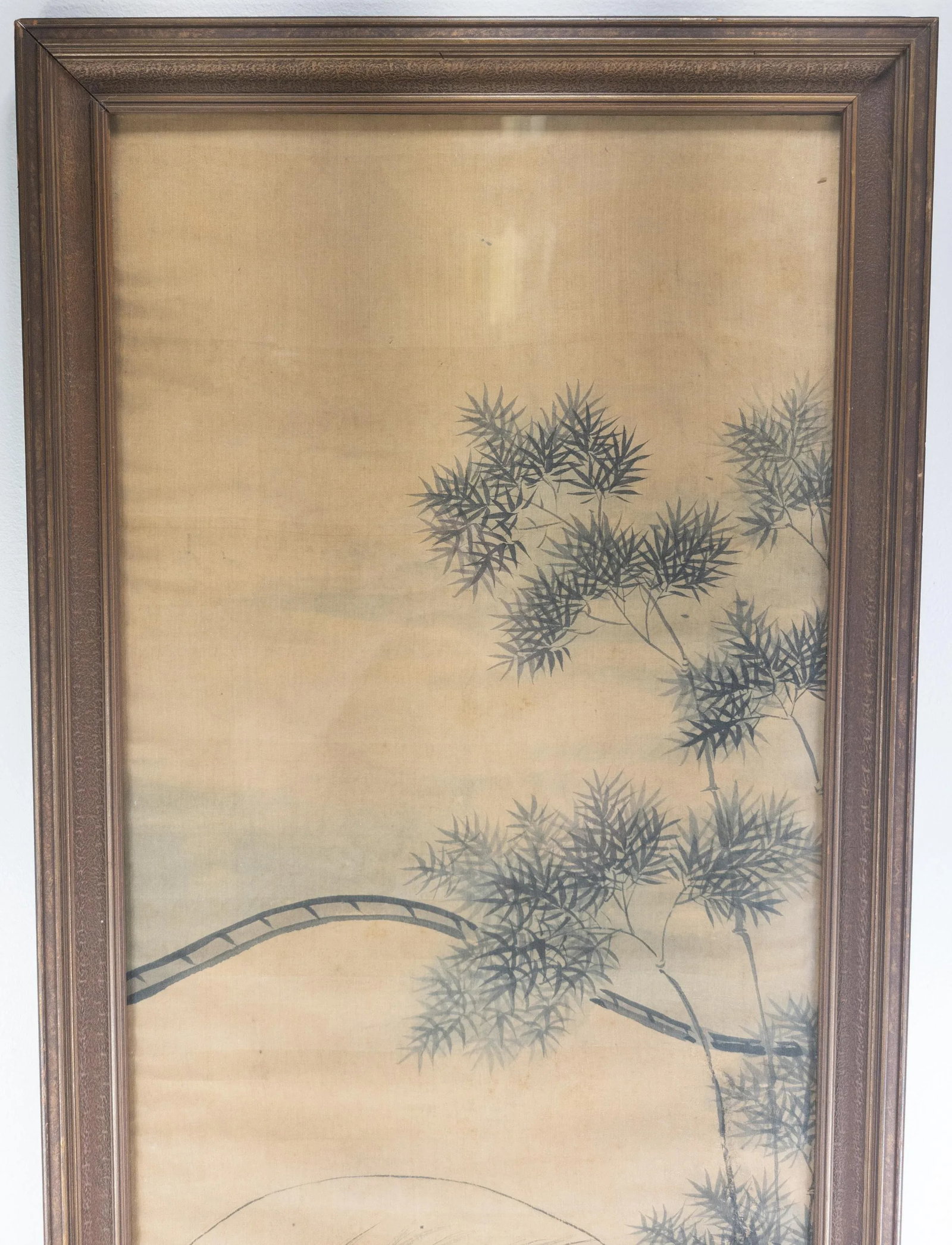 19th Century Chinese Song Style Watercolor Scroll Painting on Silk, Framed - 2