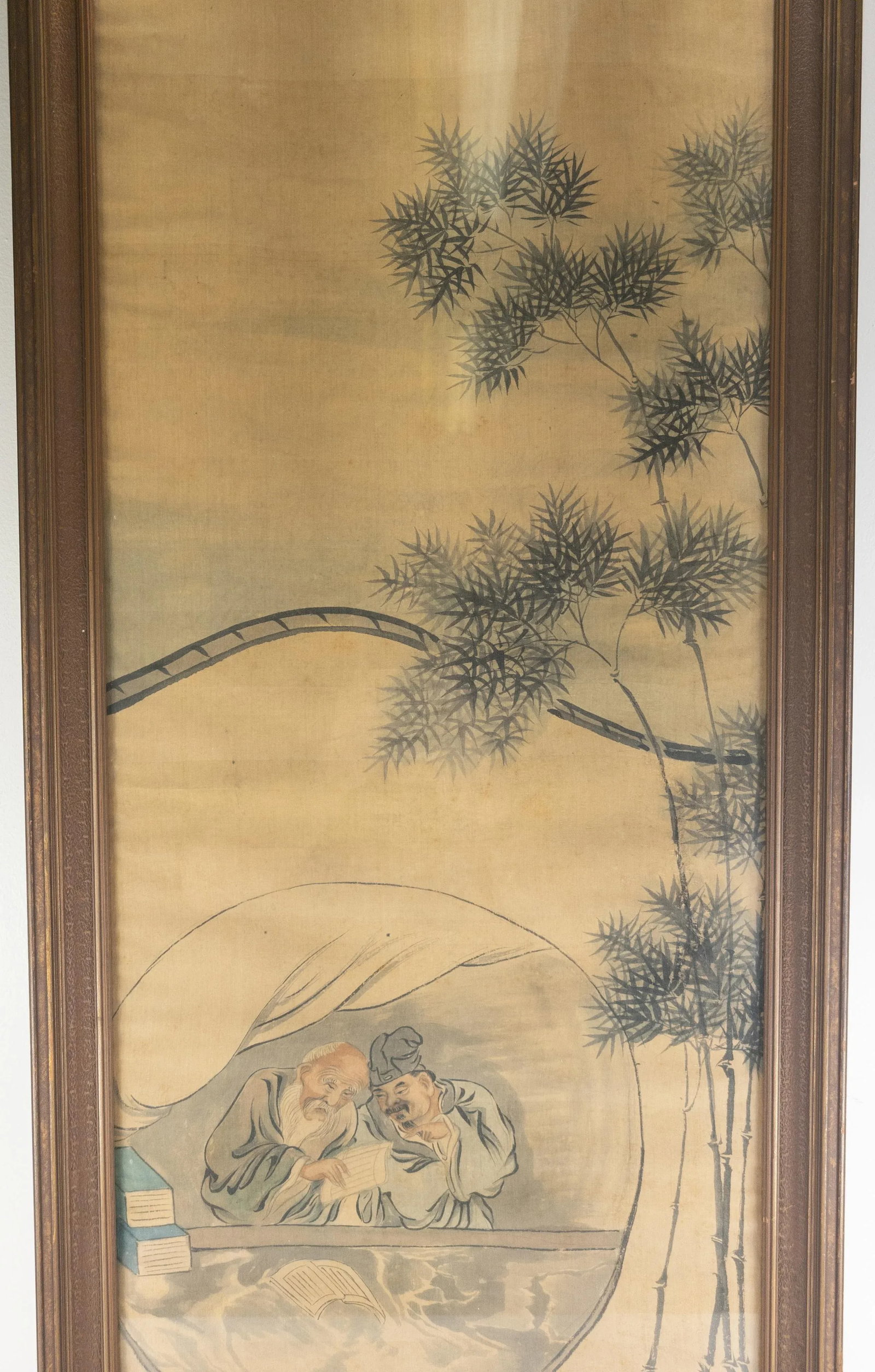 19th Century Chinese Song Style Watercolor Scroll Painting on Silk, Framed - 3