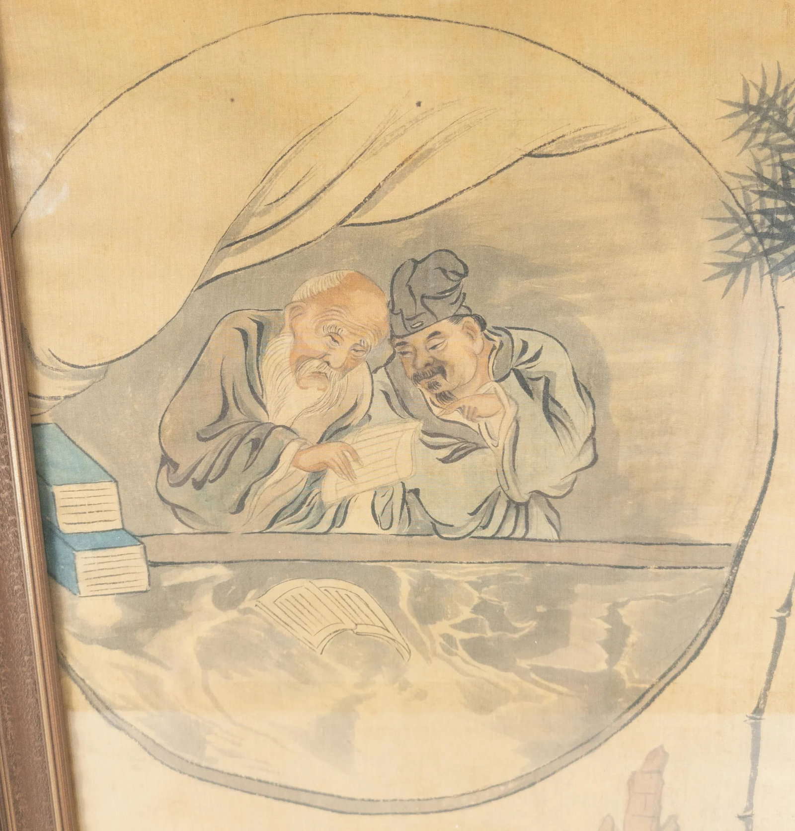 19th Century Chinese Song Style Watercolor Scroll Painting on Silk, Framed - 5