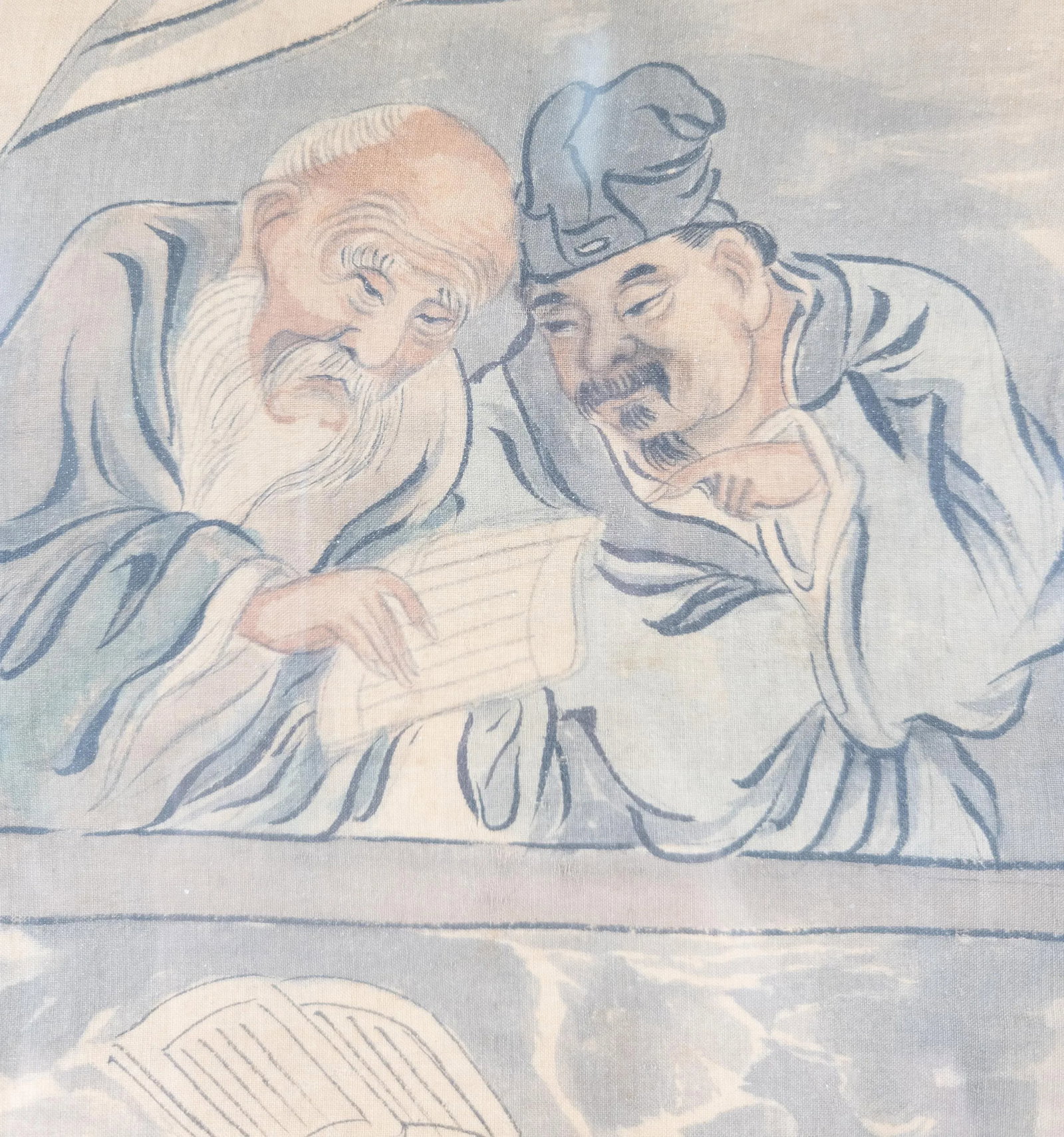 19th Century Chinese Song Style Watercolor Scroll Painting on Silk, Framed - 6