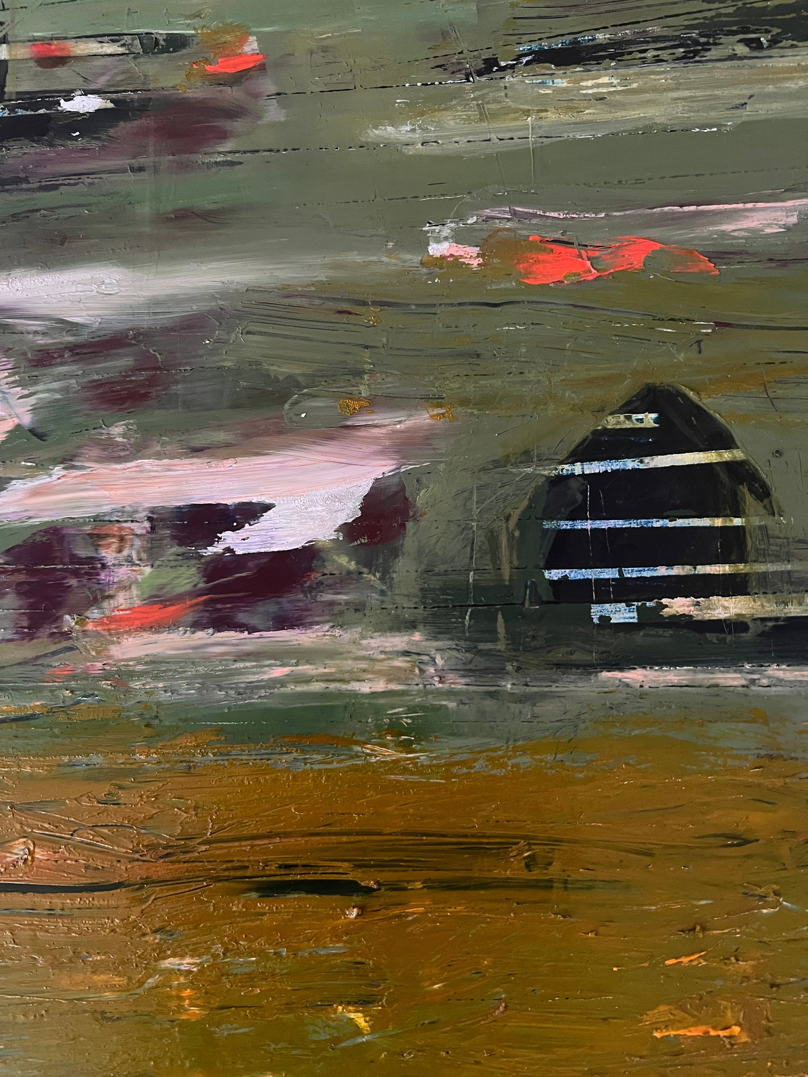 Two Houses, Oil on Wood - 2