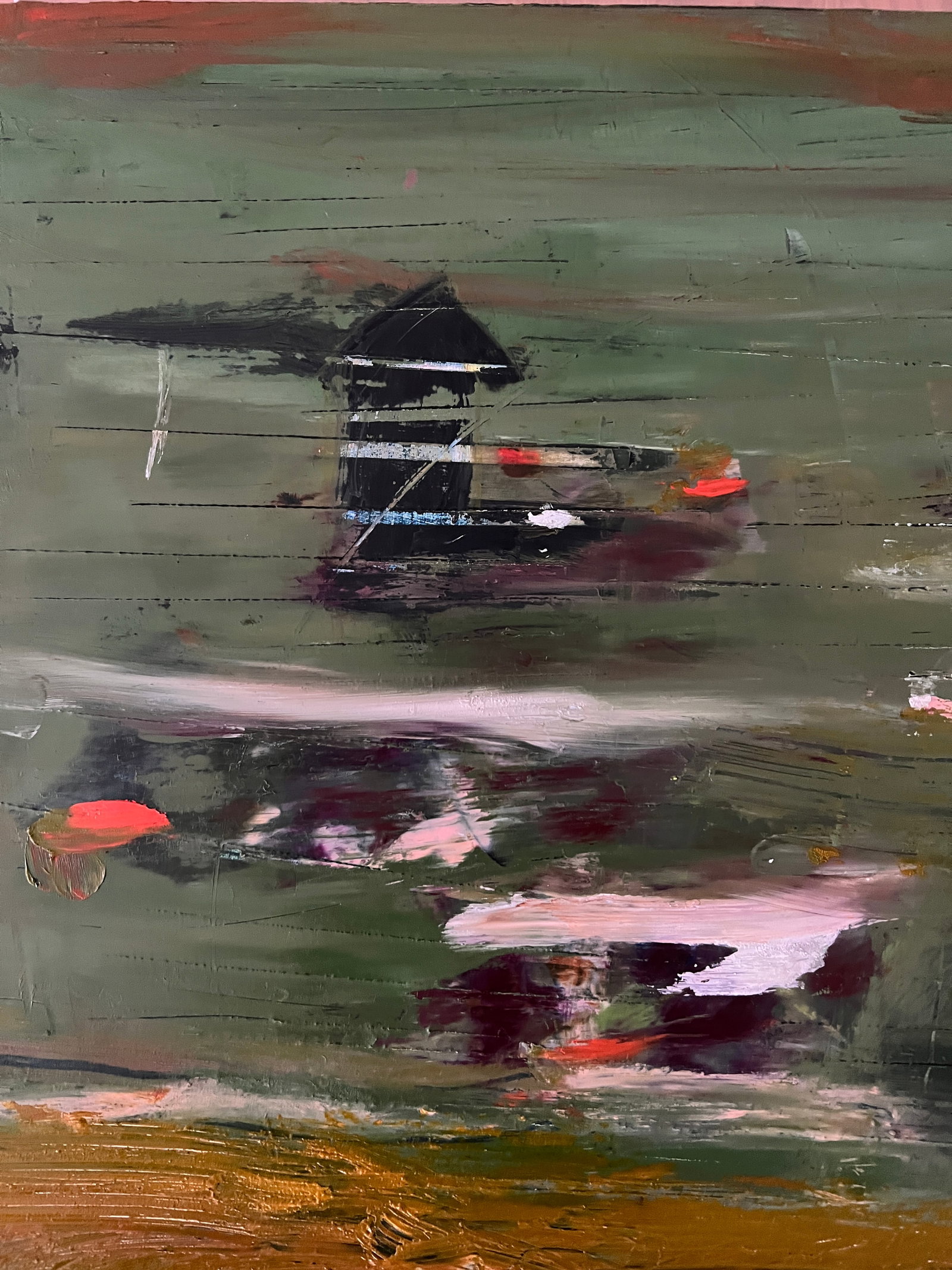 Two Houses, Oil on Wood - 3