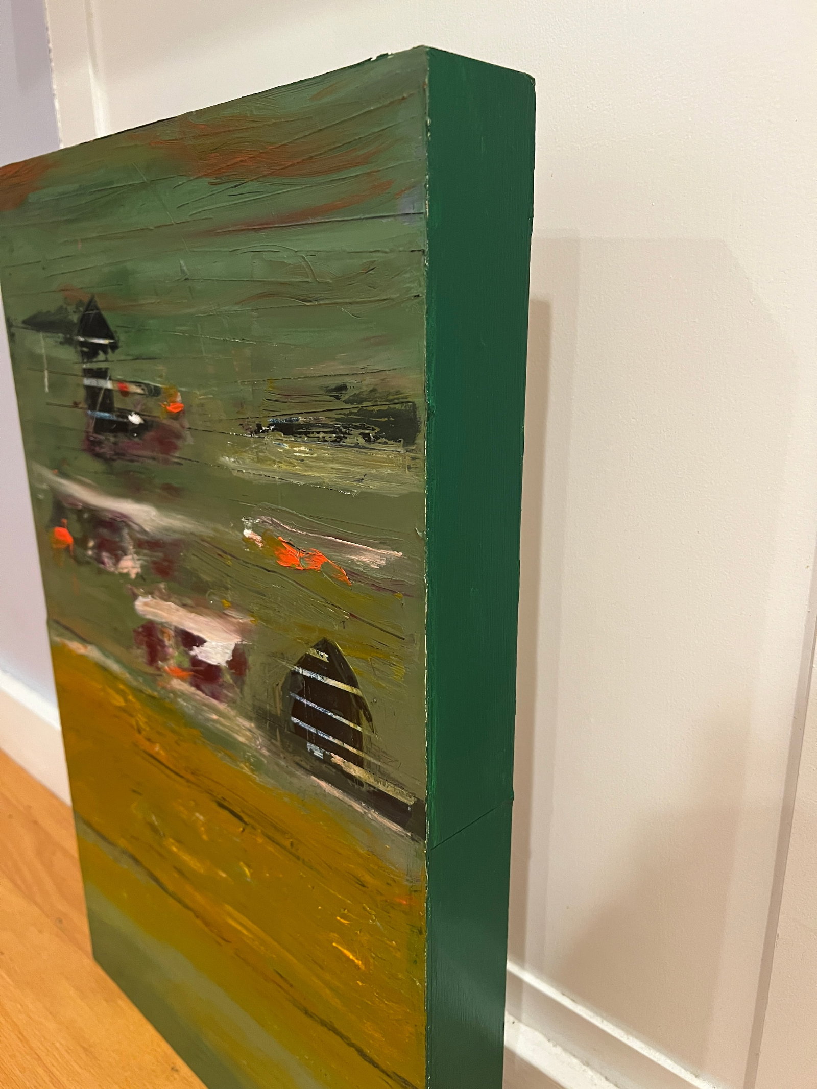Two Houses, Oil on Wood - 4