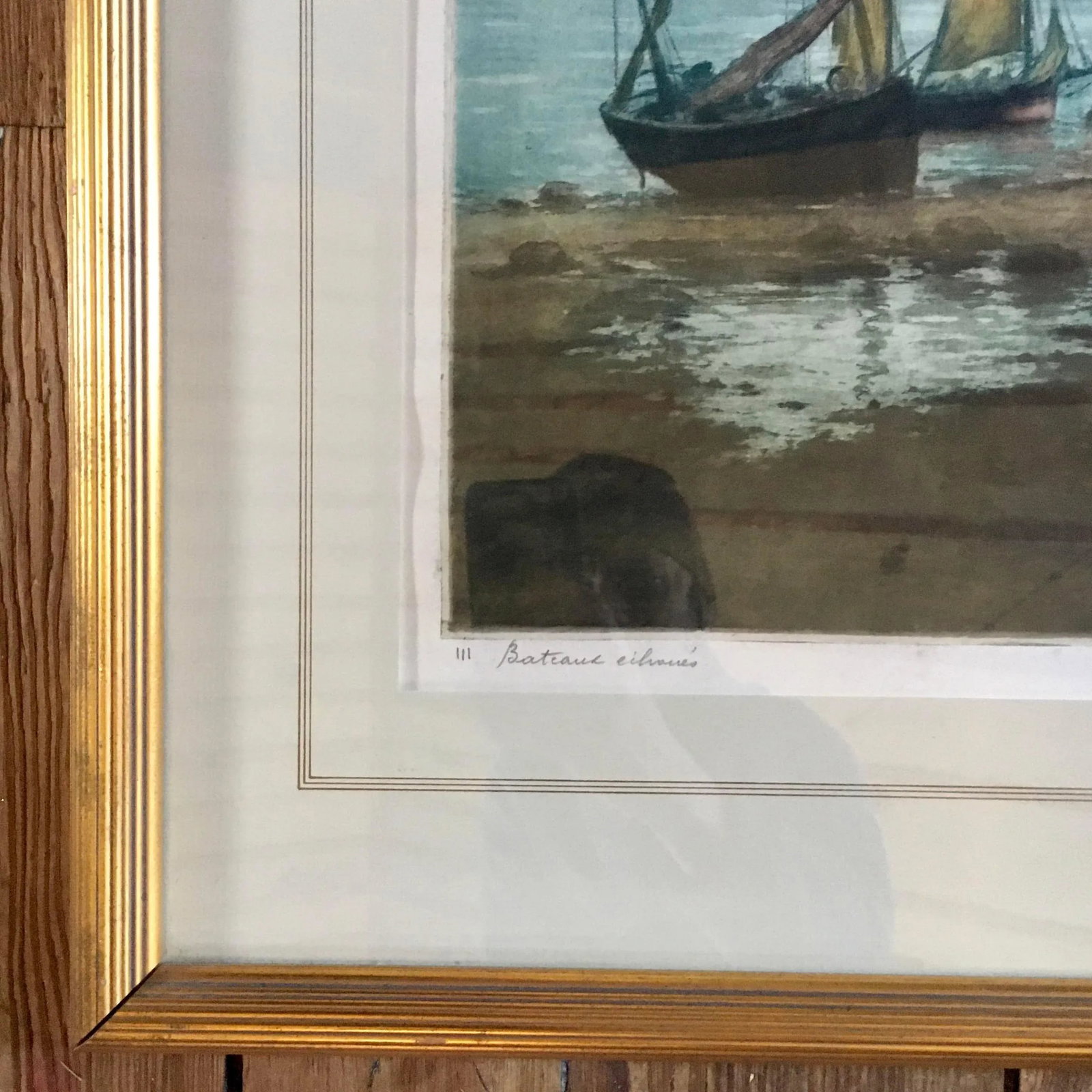 20th Century Manuel Robbe Aka: Alphonse Lafitte Aquatint, "Bateaux Echoues" - 3