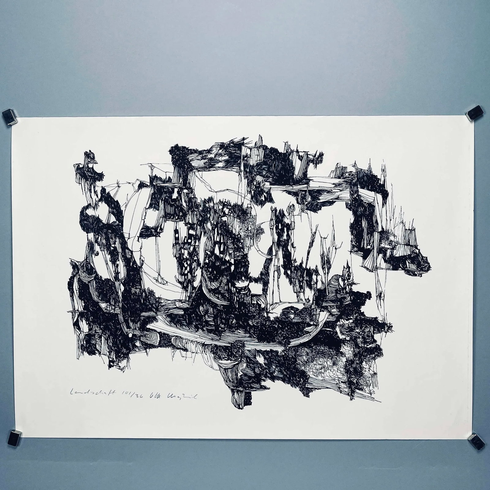 1960s Abstract Landscape Artist's Proof Signed and Numbered Print - 2