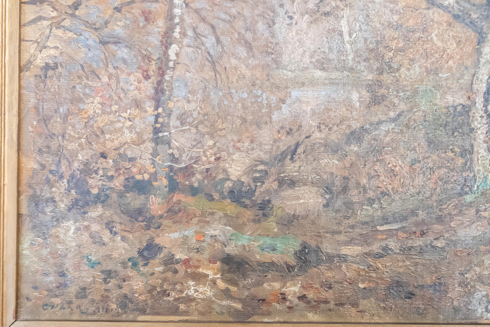 19th or 20th Century American Impressionist Wooded Landscape Painting, Signed Illegibly - 10