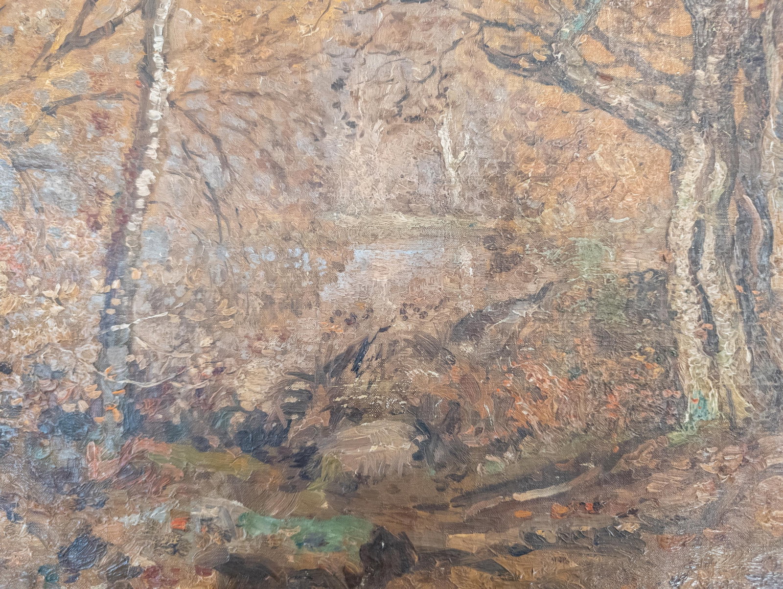 19th or 20th Century American Impressionist Wooded Landscape Painting, Signed Illegibly - 12