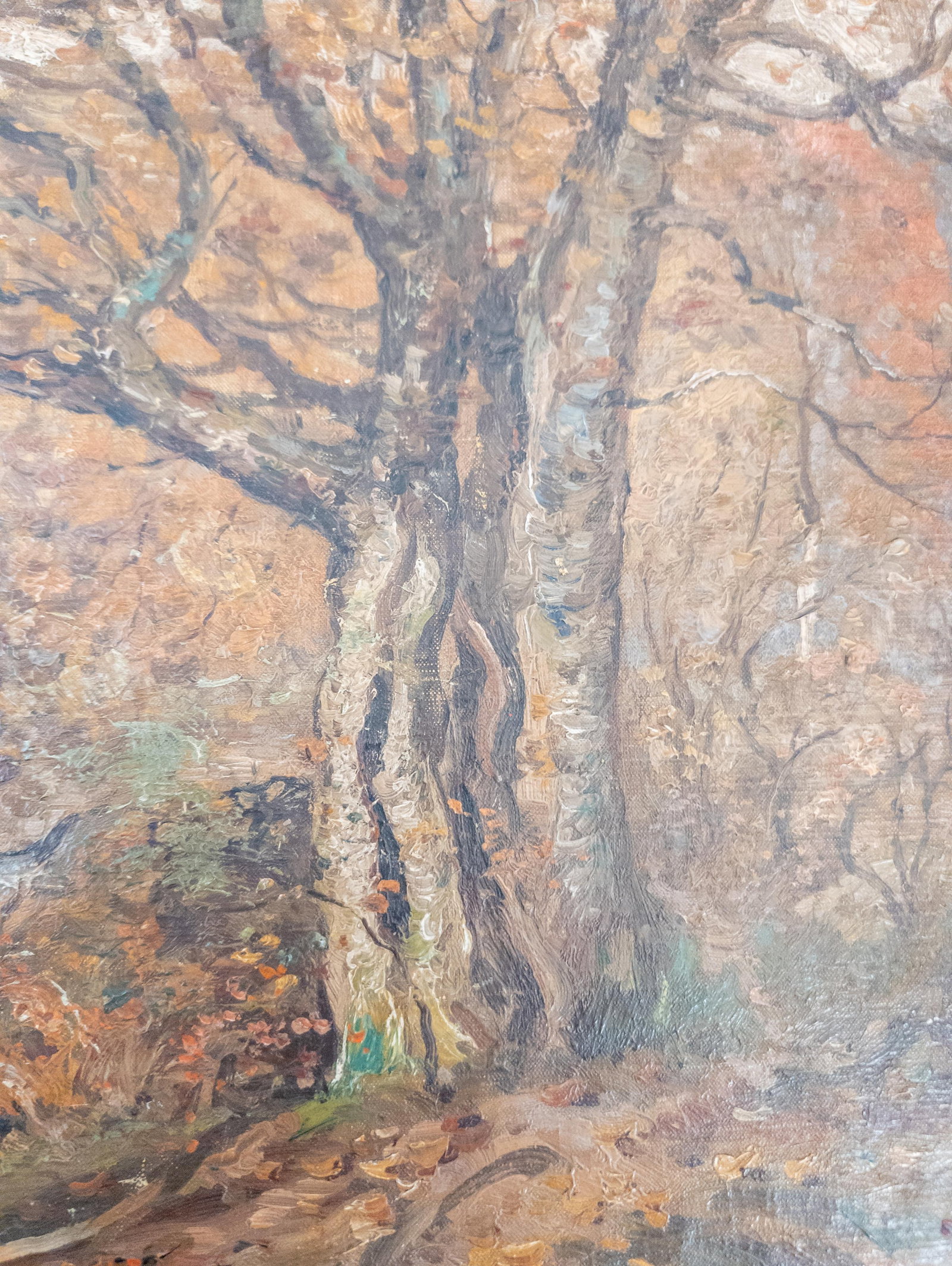 19th or 20th Century American Impressionist Wooded Landscape Painting, Signed Illegibly - 14