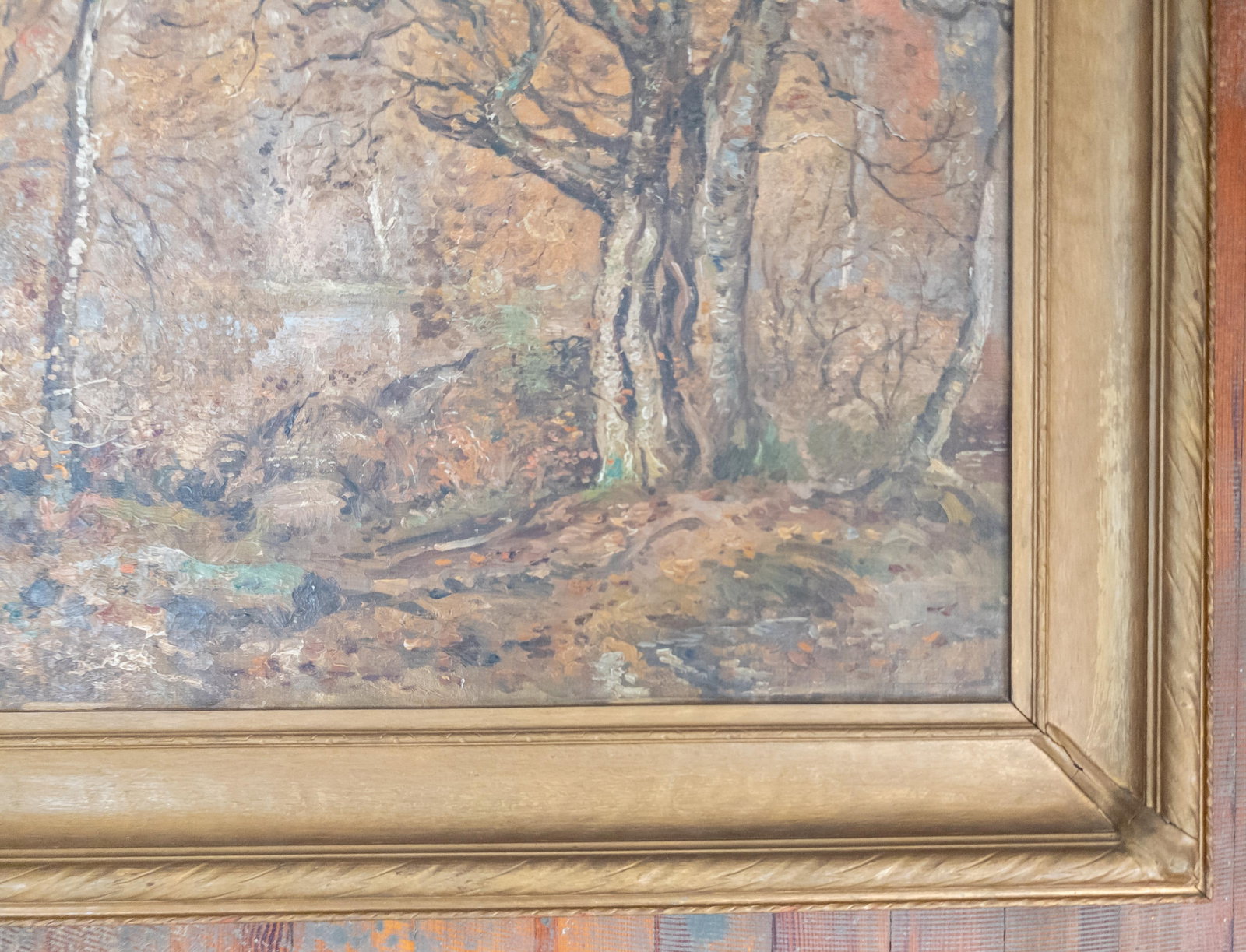 19th or 20th Century American Impressionist Wooded Landscape Painting, Signed Illegibly - 5