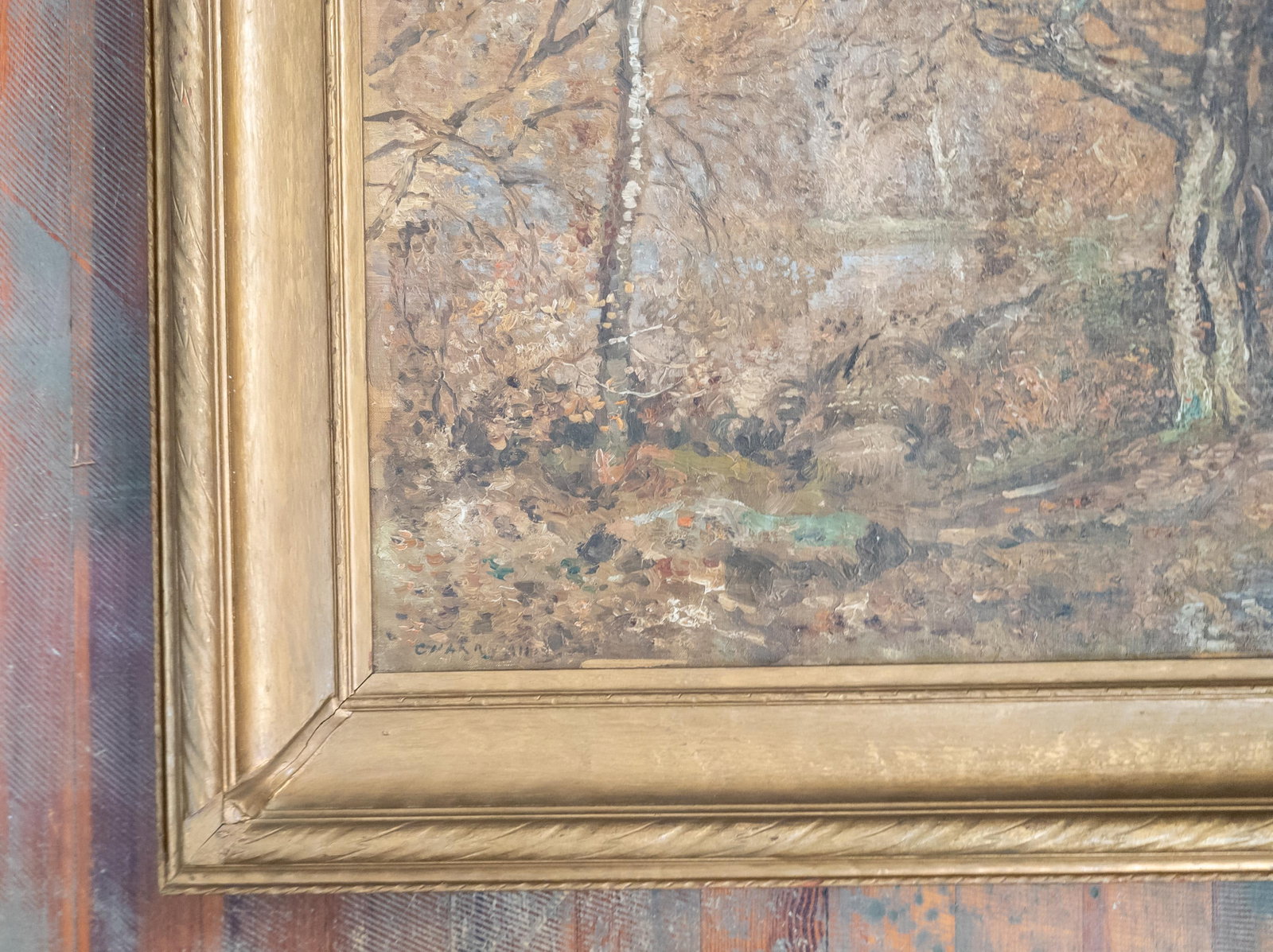 19th or 20th Century American Impressionist Wooded Landscape Painting, Signed Illegibly - 6