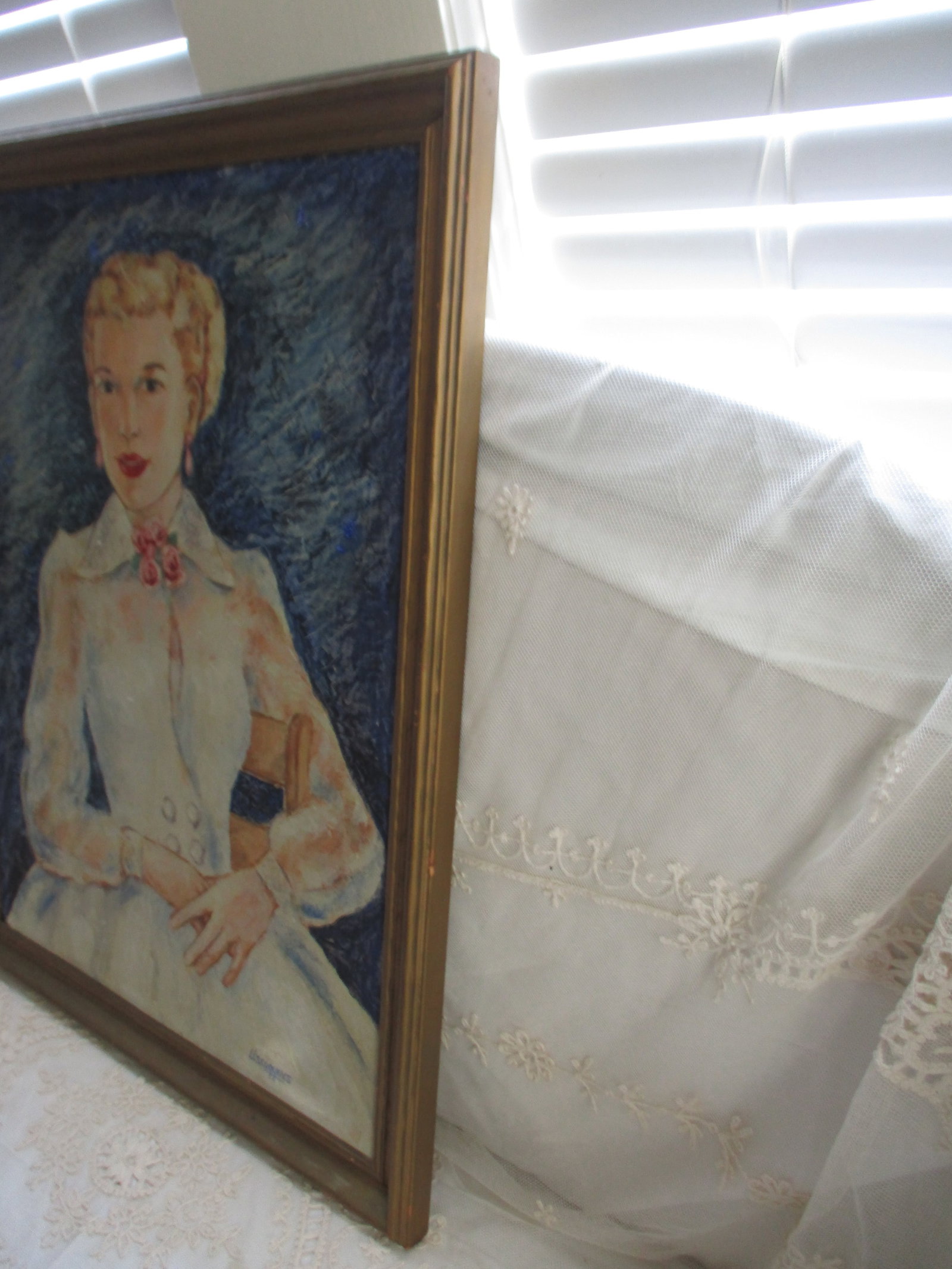 Vintage Mid Century Signed L L Scoggins Portrait of Grace Kelly - 7