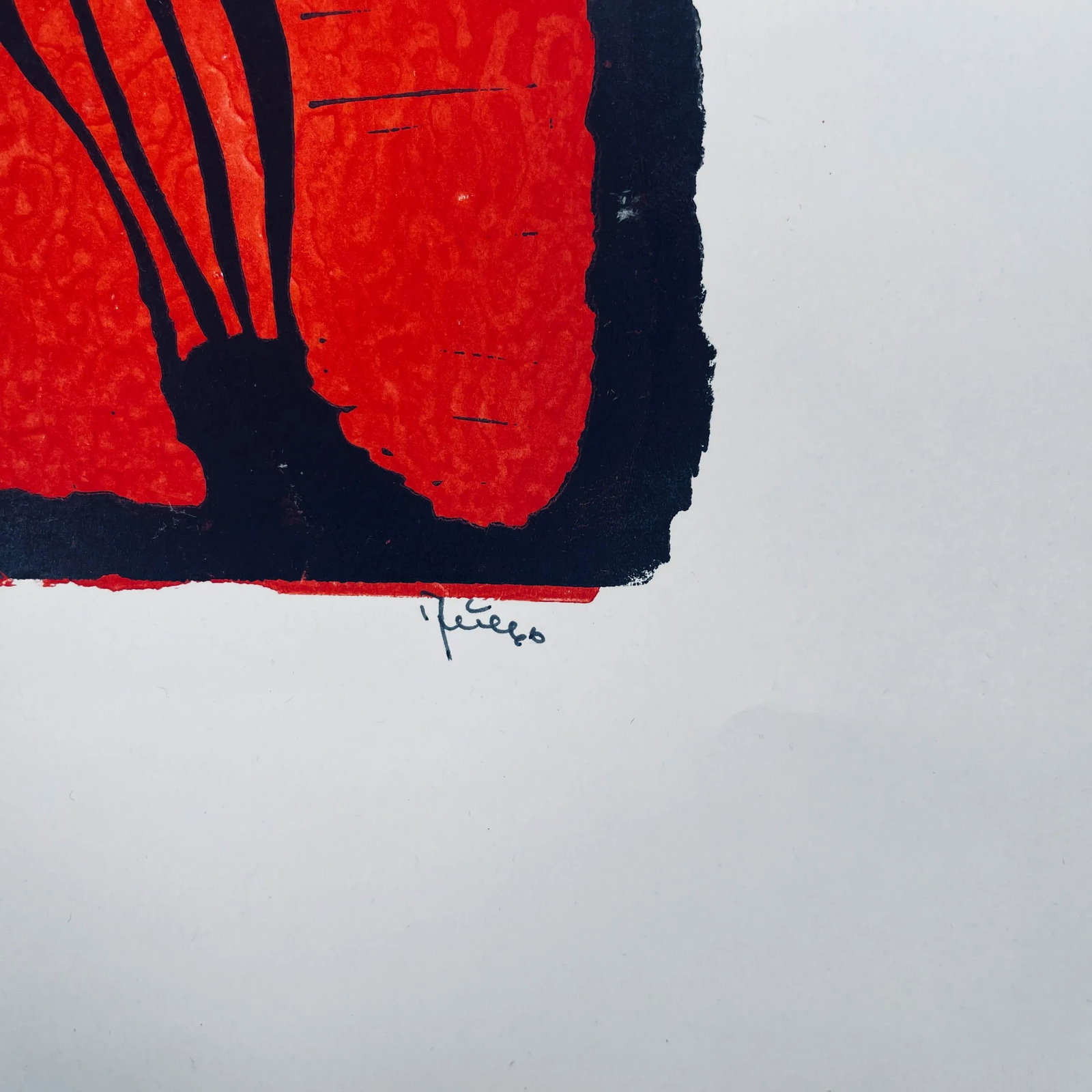 1960s Artist's Proof Abstract Signed and Numbered Portrait of a Red Knight - 4