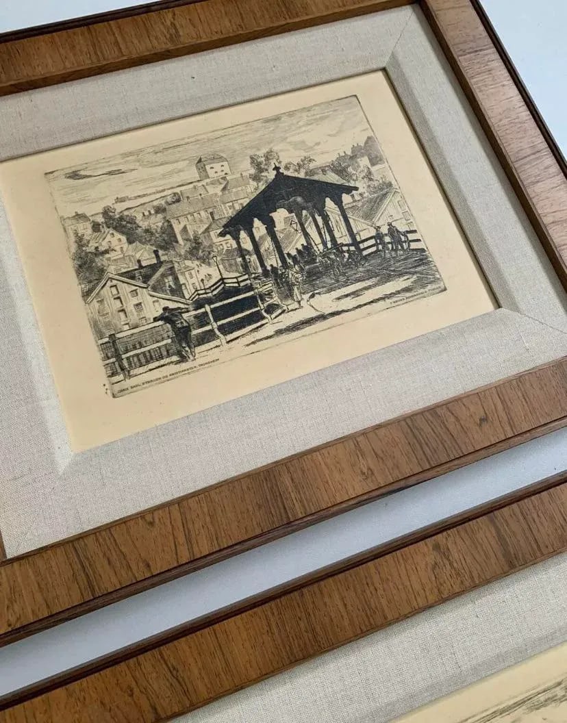 1930s Chrix Dahl Norwegian Etchings, Framed - a Pair - 2