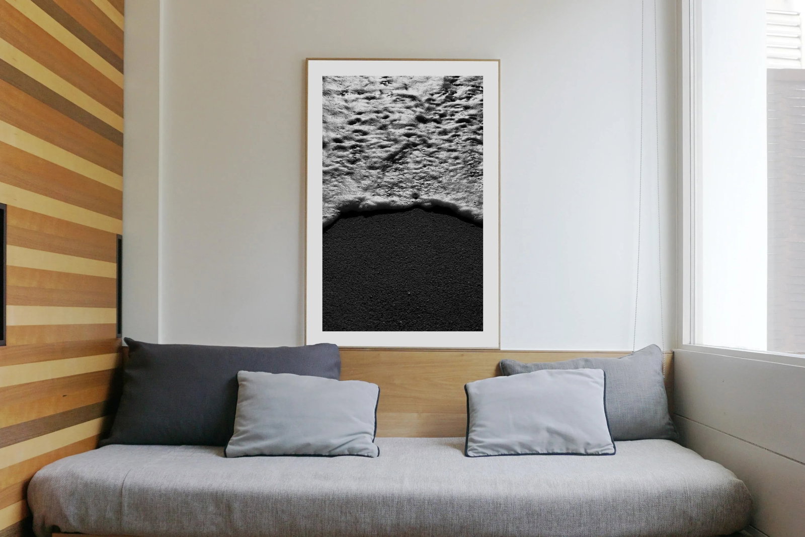 2021 "Foamy Shore Seascape" Black and White Photograph by Kind of Cyan - 2