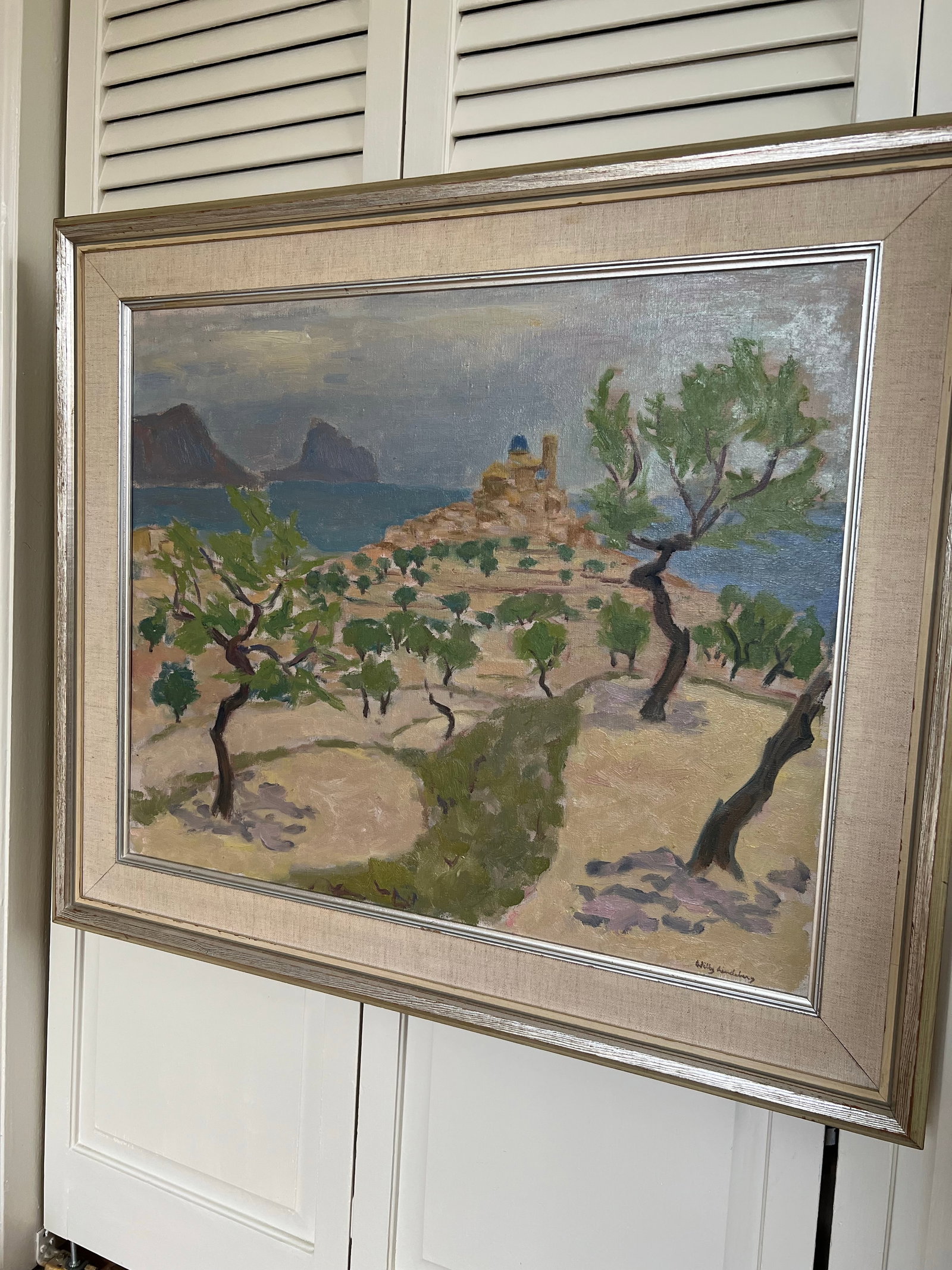 Vintage Swedish Original Oil Painting - Almond Tree by Willy Lindeberg - 5