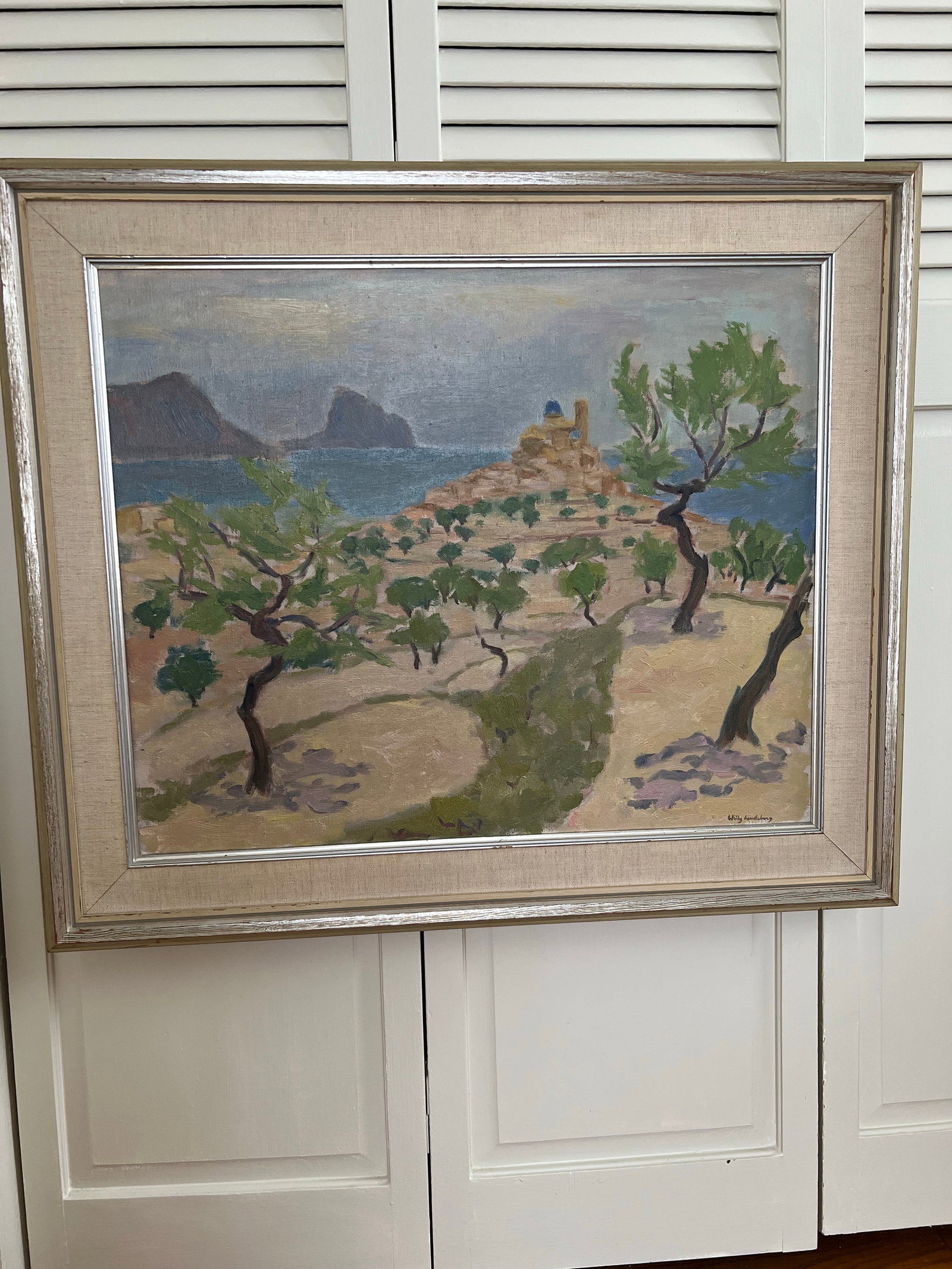 Vintage Swedish Original Oil Painting - Almond Tree by Willy Lindeberg - 6