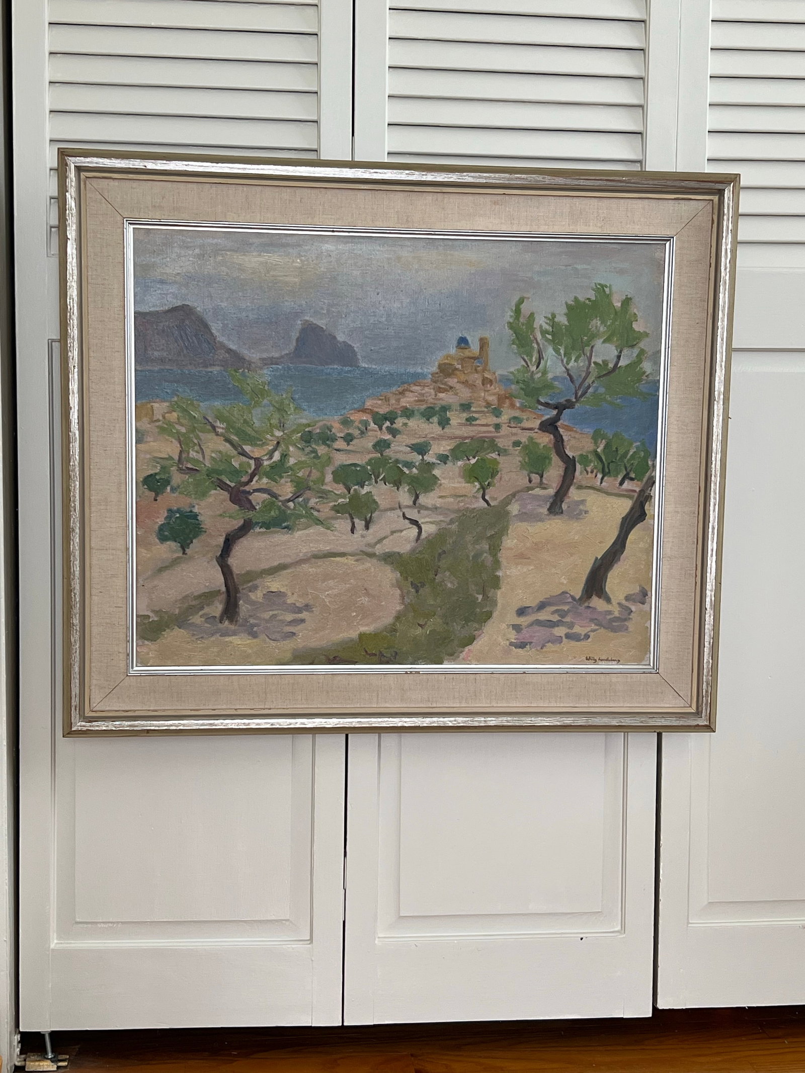 Vintage Swedish Original Oil Painting - Almond Tree by Willy Lindeberg - 7