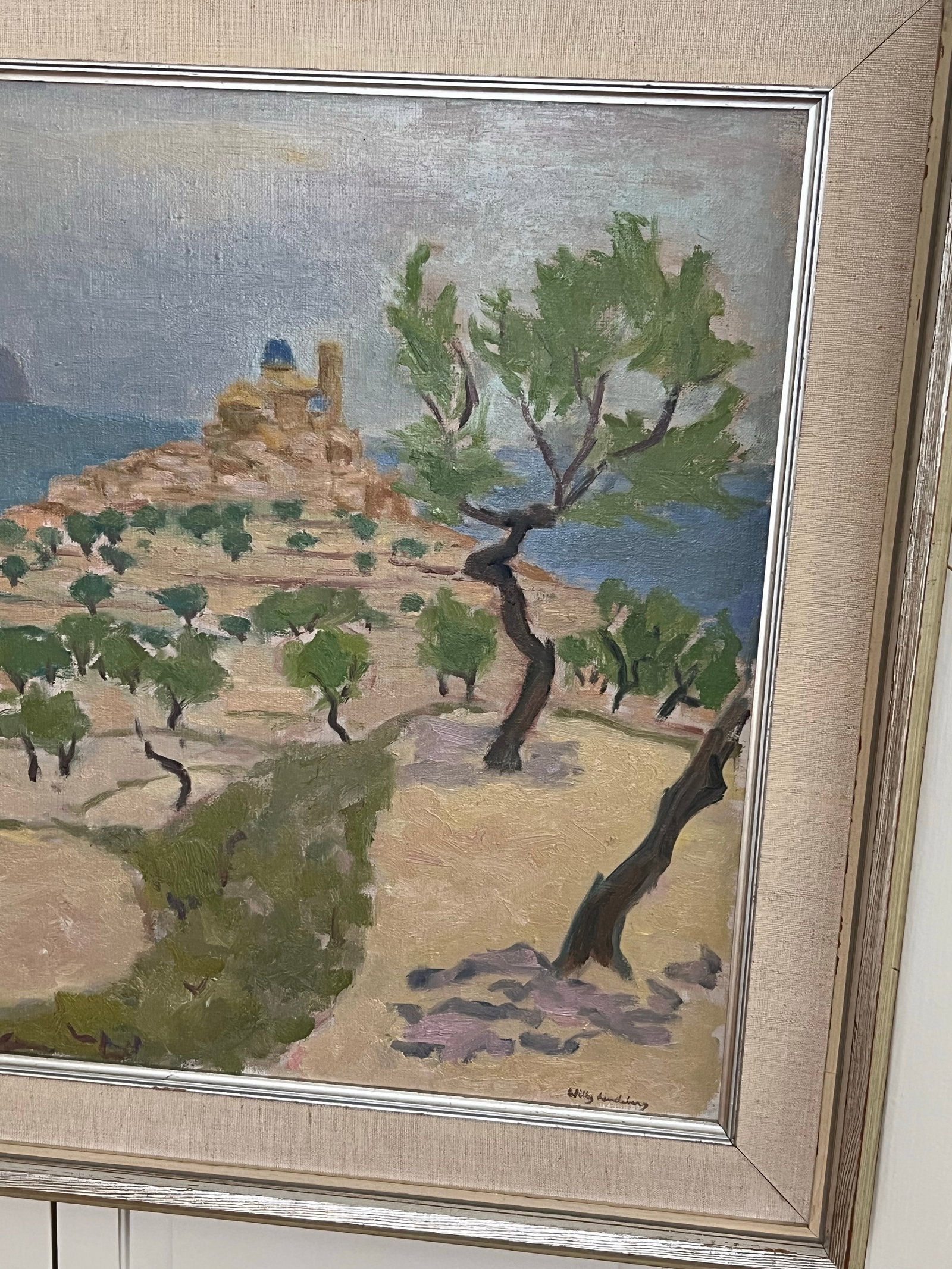Vintage Swedish Original Oil Painting - Almond Tree by Willy Lindeberg - 9