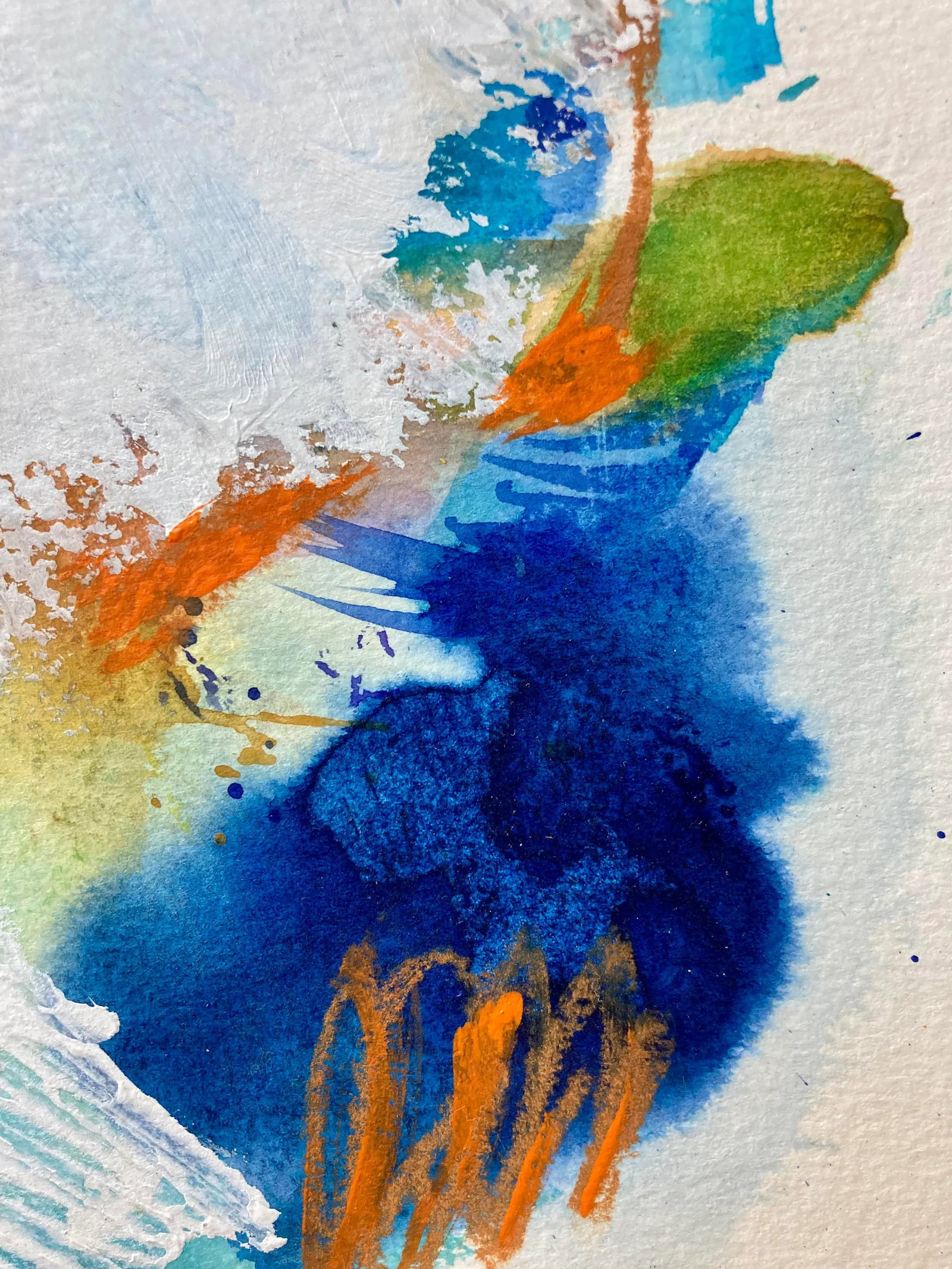 "Climate Change" Contemporary Abstract Watercolor and Ink Painting on Paper, Framed - 5