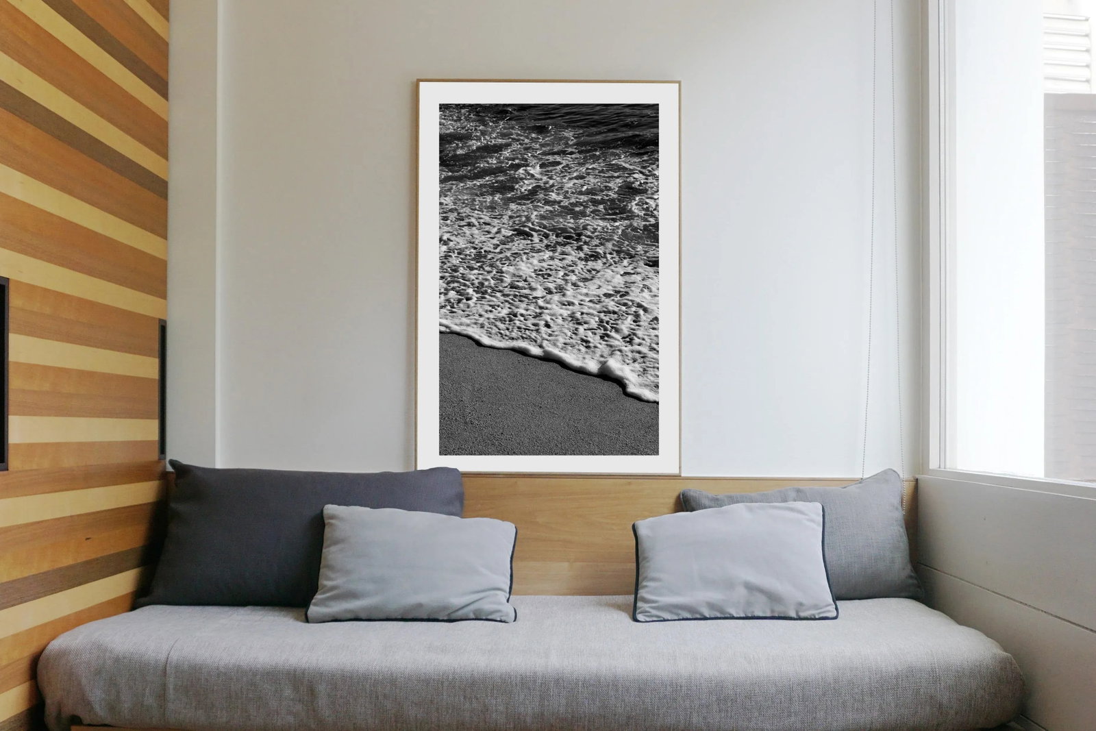 2021 "Foamy Shore Seascape" Black and White Giclee Print by Kind of Cyan - 2